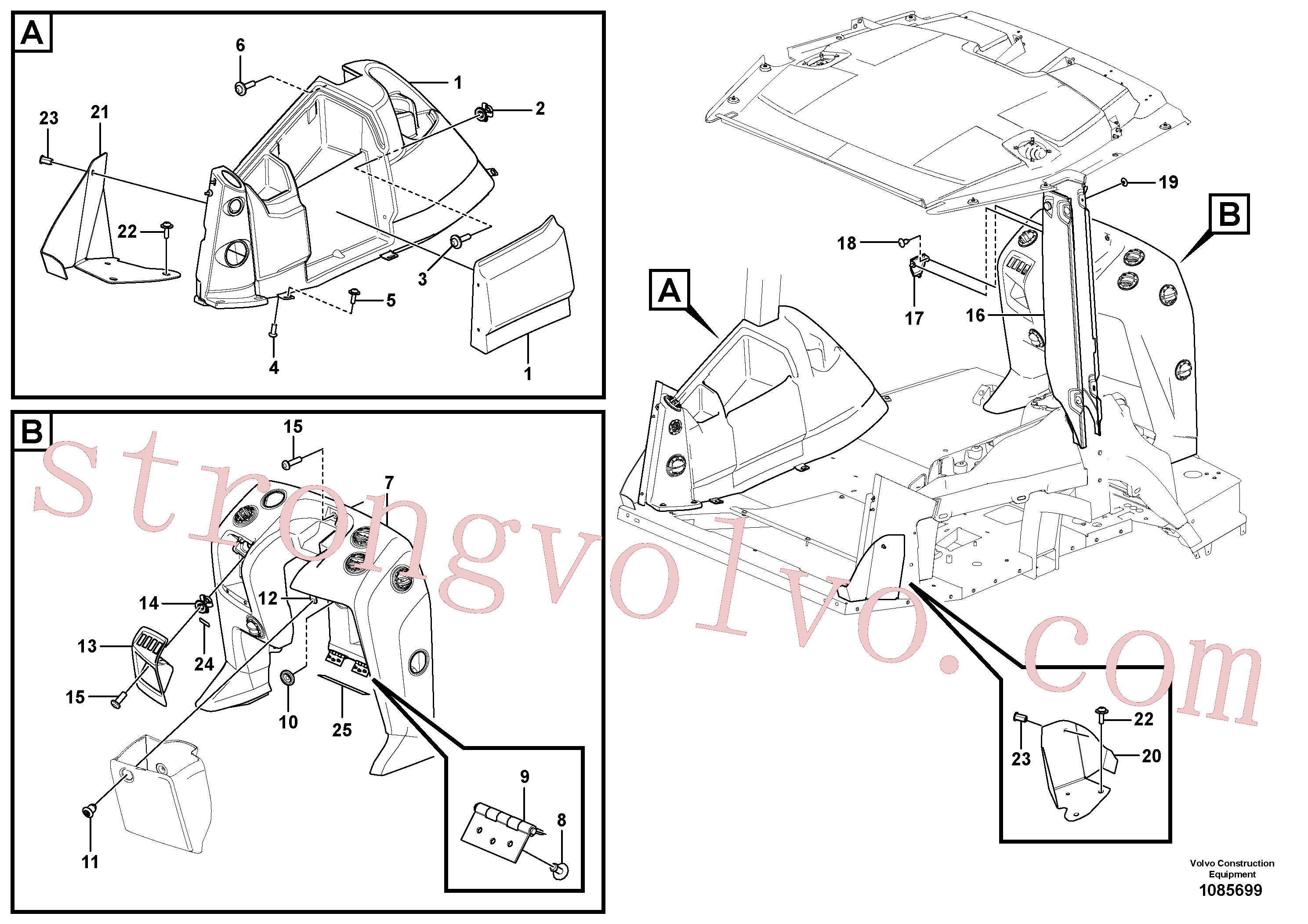 VOE981269 Volvo Painel de instrumentos(1085699 Montagem)