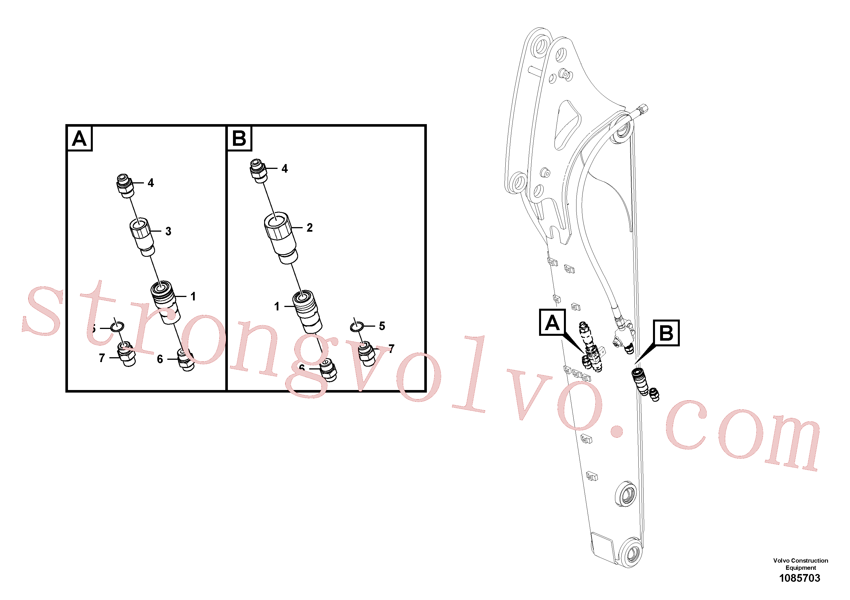 VOE14586820 Volvo Hidráulica de serviço, sistema de mandíbulas no equipamento de serviço(1085703 Montagem)