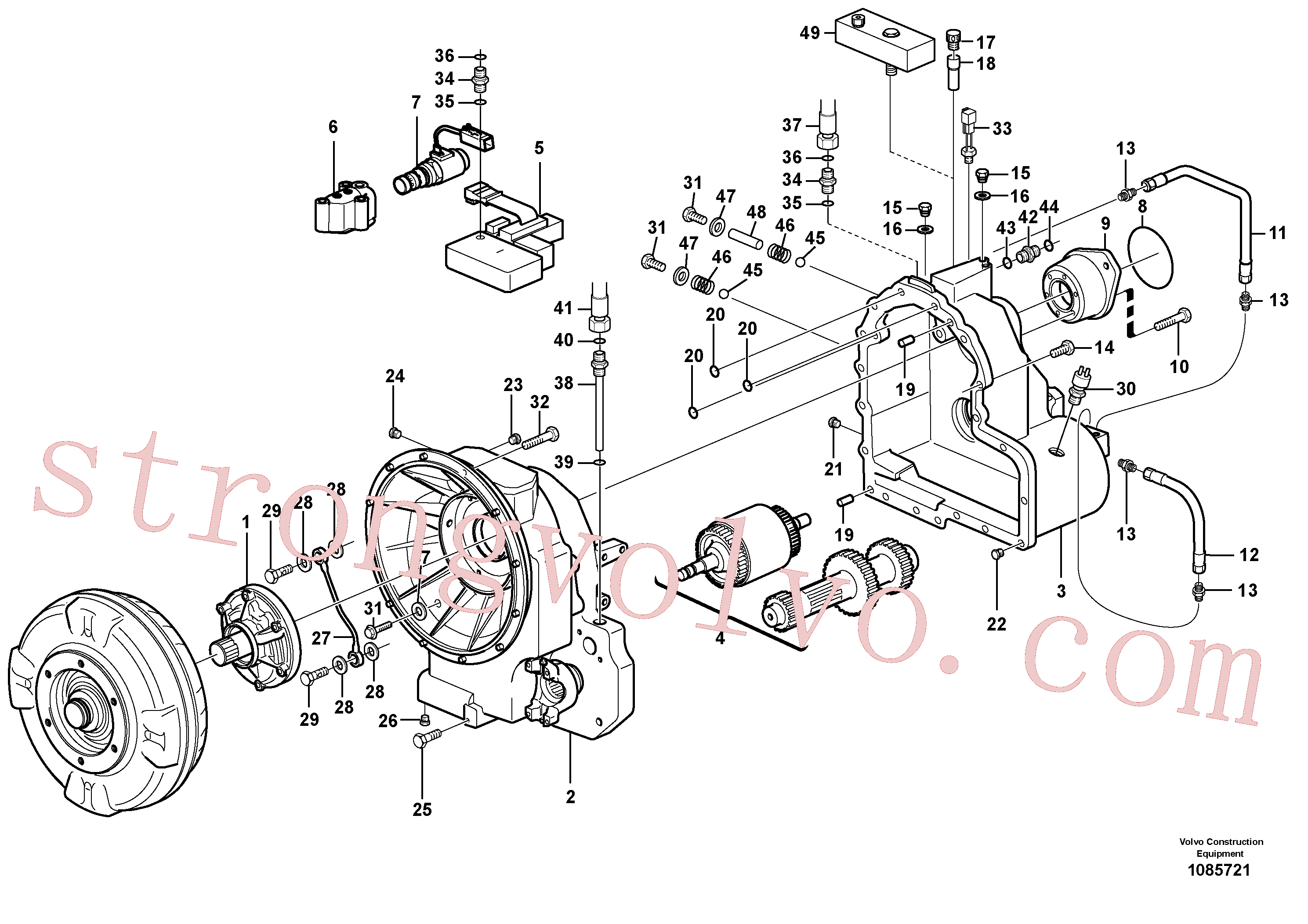 Atacado VOE11709134 Eixo secundário Volvo escavadeira