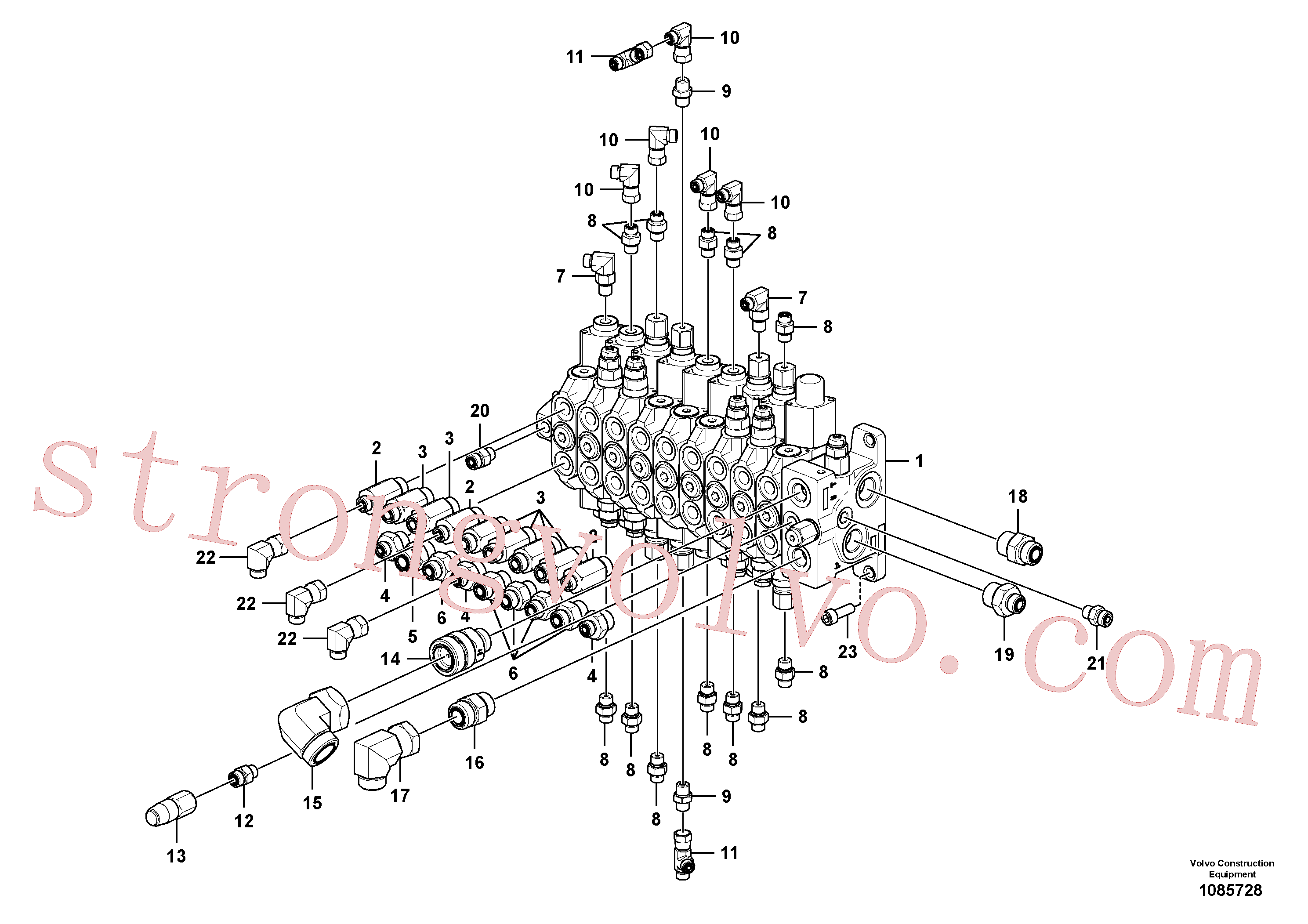 China Made VOE15690300 Válvula hidráulica Volvo Acessórios para escavadeira