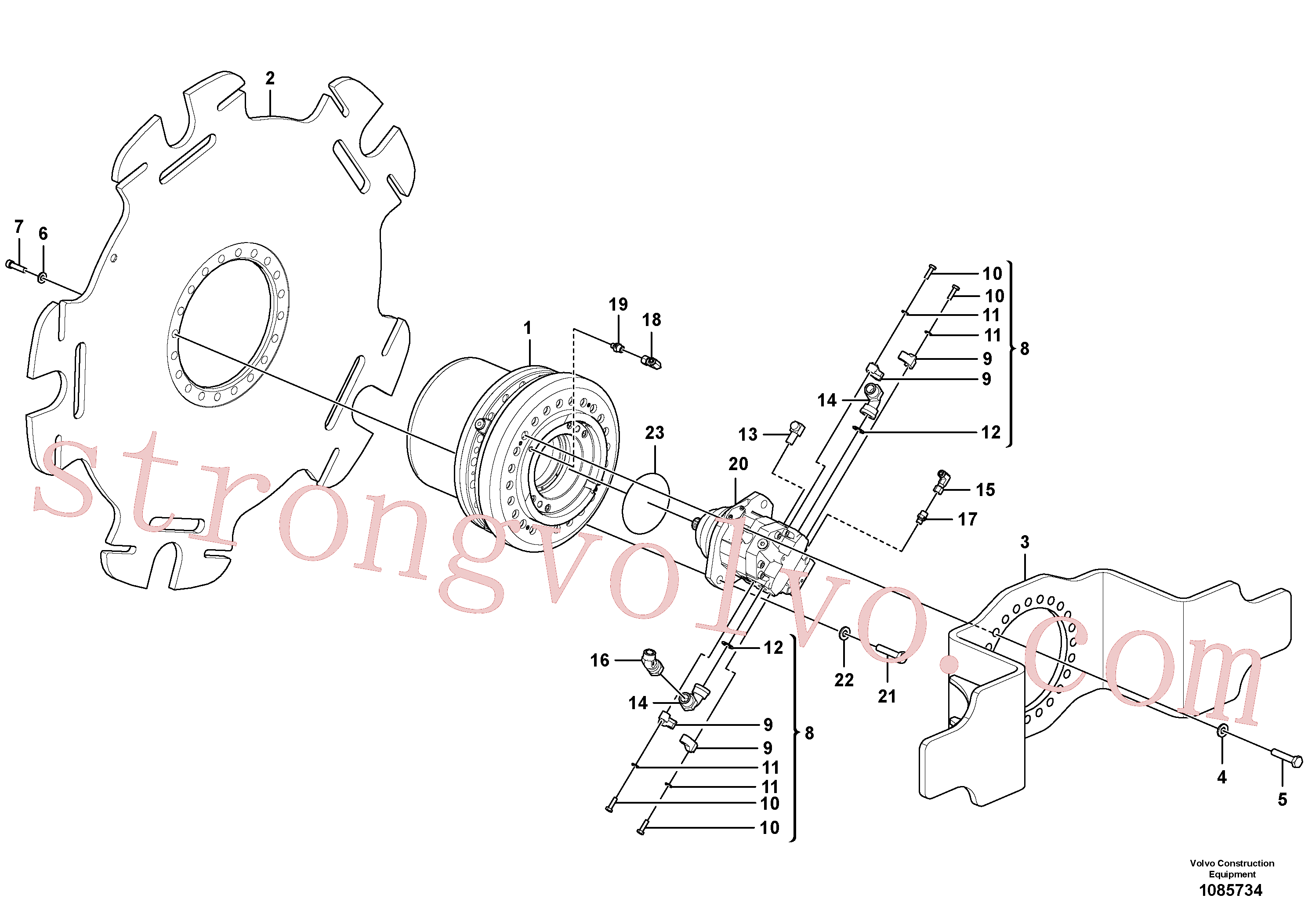 RM59990010 Volvo Conjunto do motor de transmissão(1085734 Montagem)