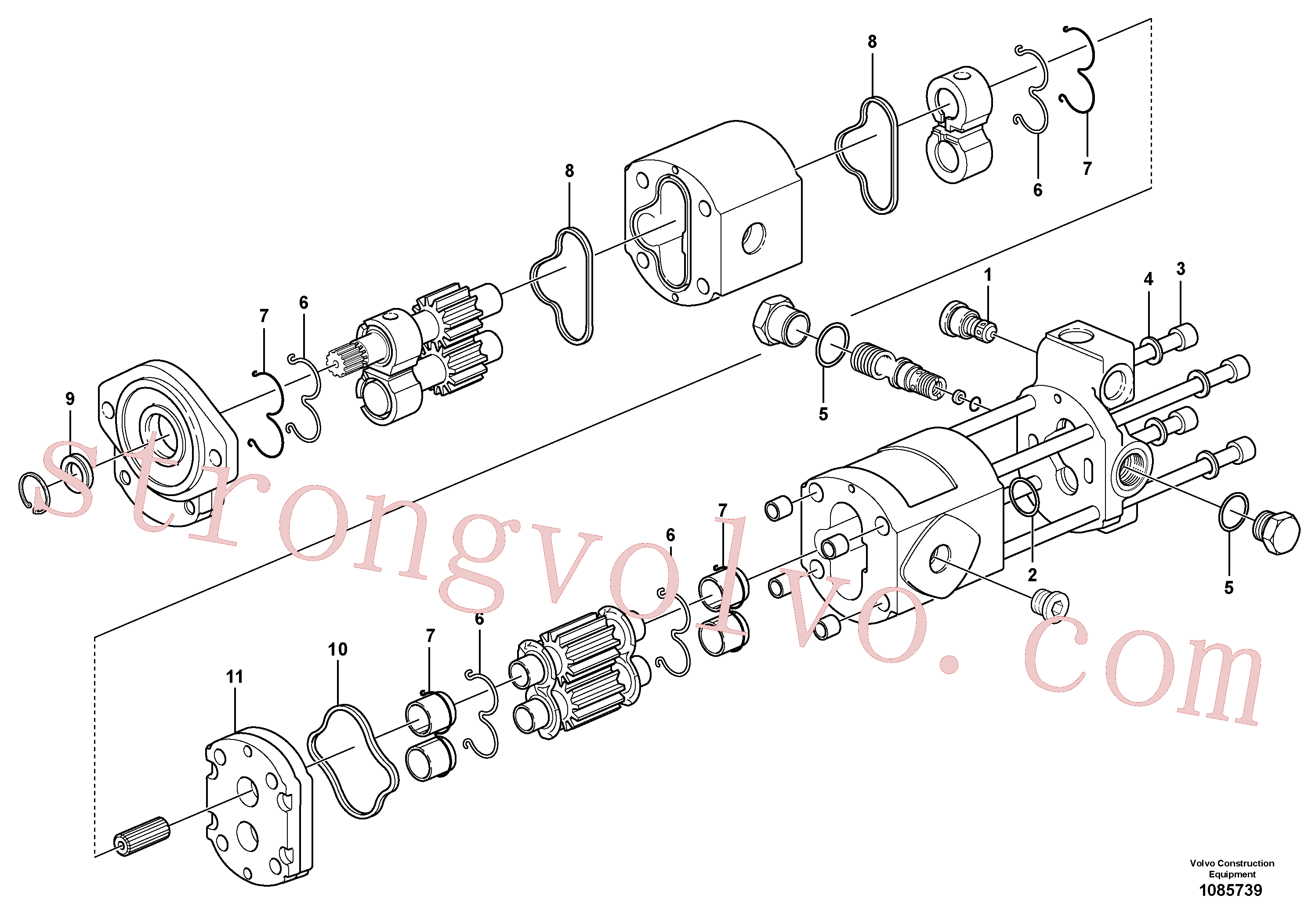 VOE11988904 Volvo Bomba hidráulica(1085739 Montagem)
