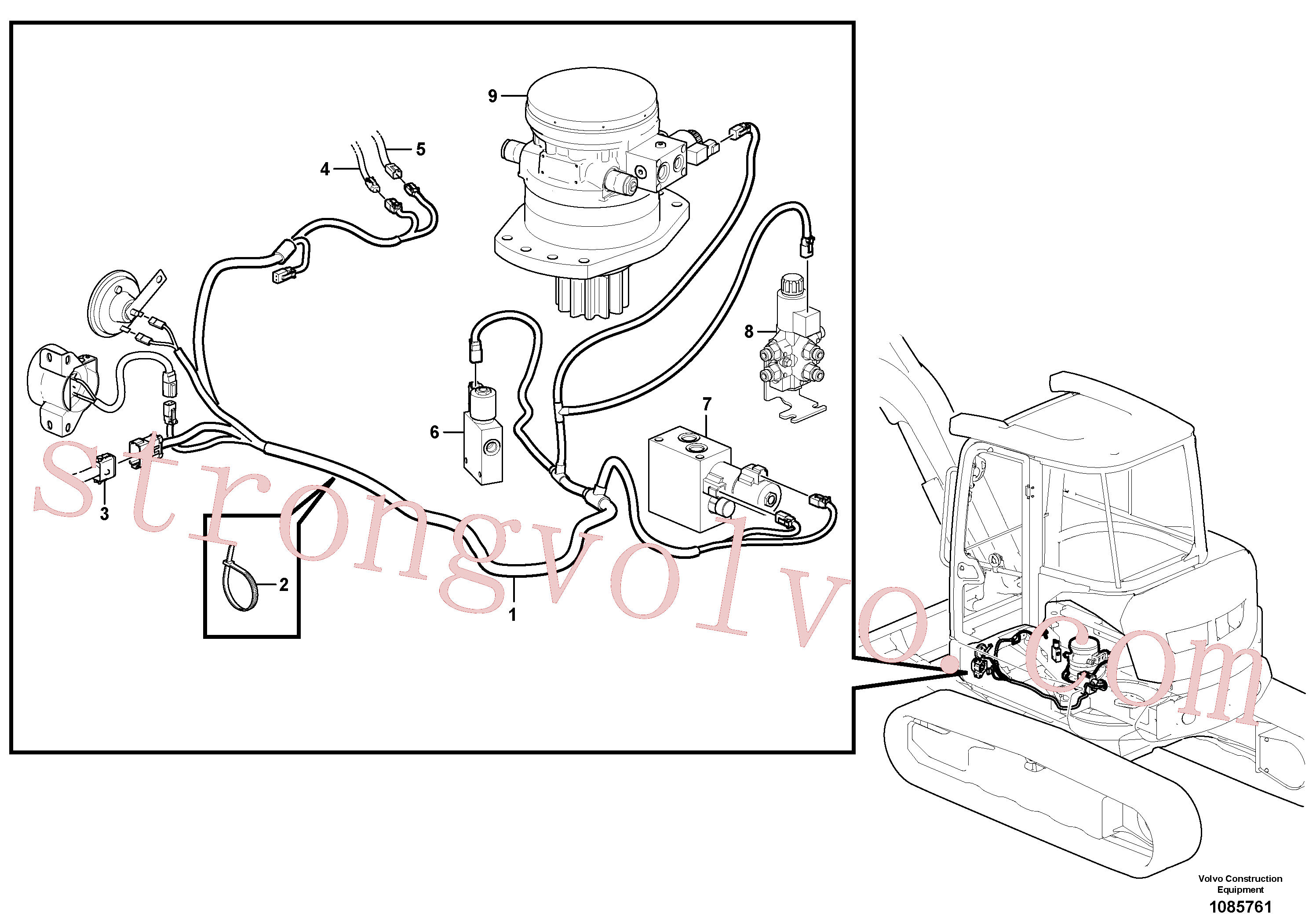 VOE15652261 Volvo Cablagem, dianteira(1085761 Montagem)