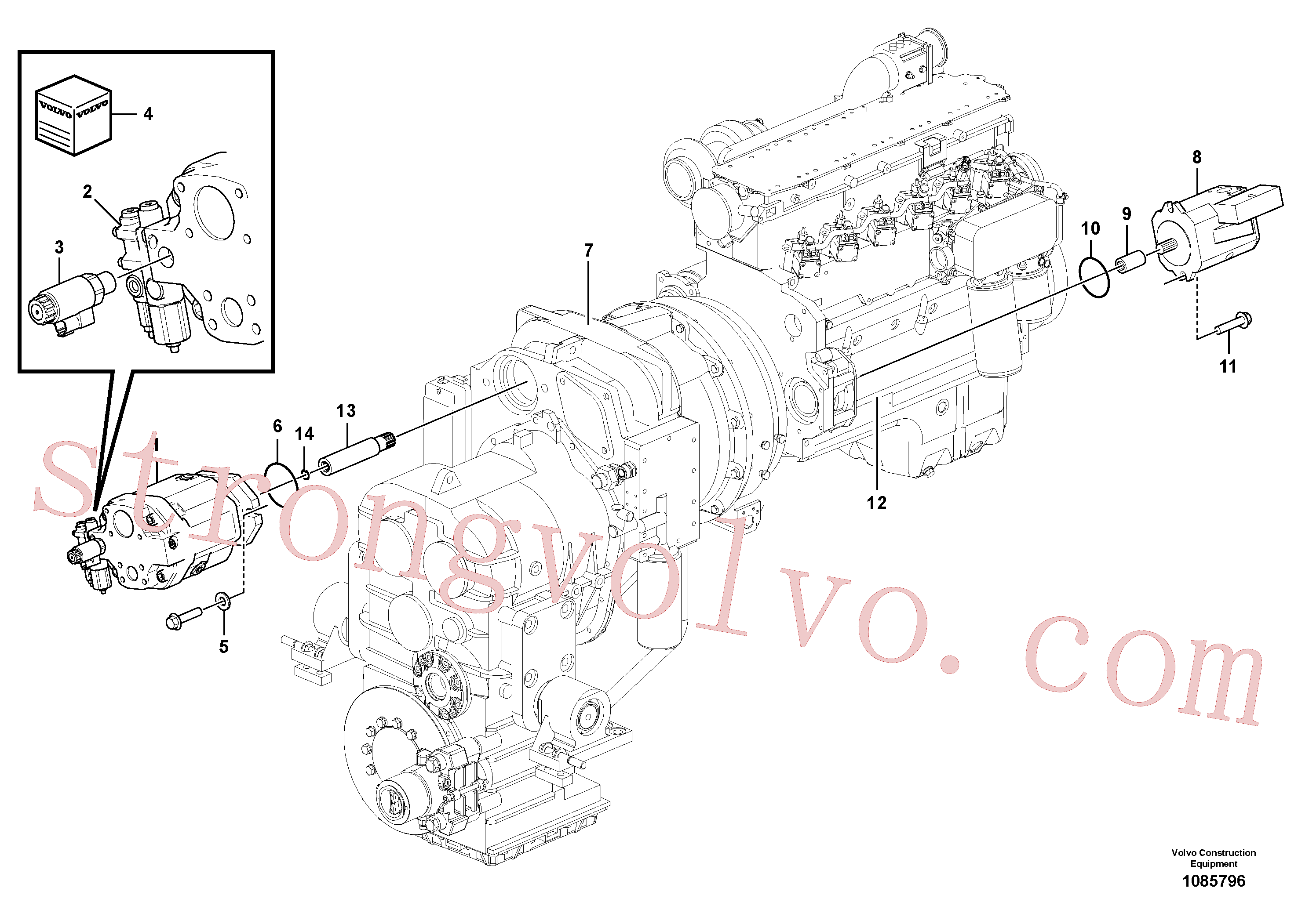 VOE17203815 Volvo Bomba hidráulica com acessórios(1085796 Montagem)