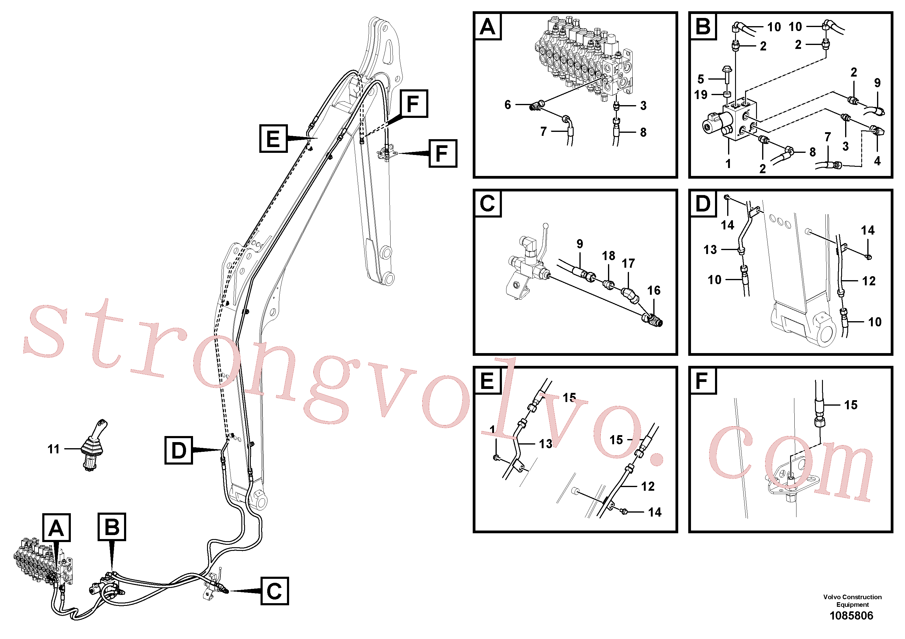 VOE15049292 Volvo Hidráulica de serviço, ruptura do braço de afundamento(1085806 Montagem)