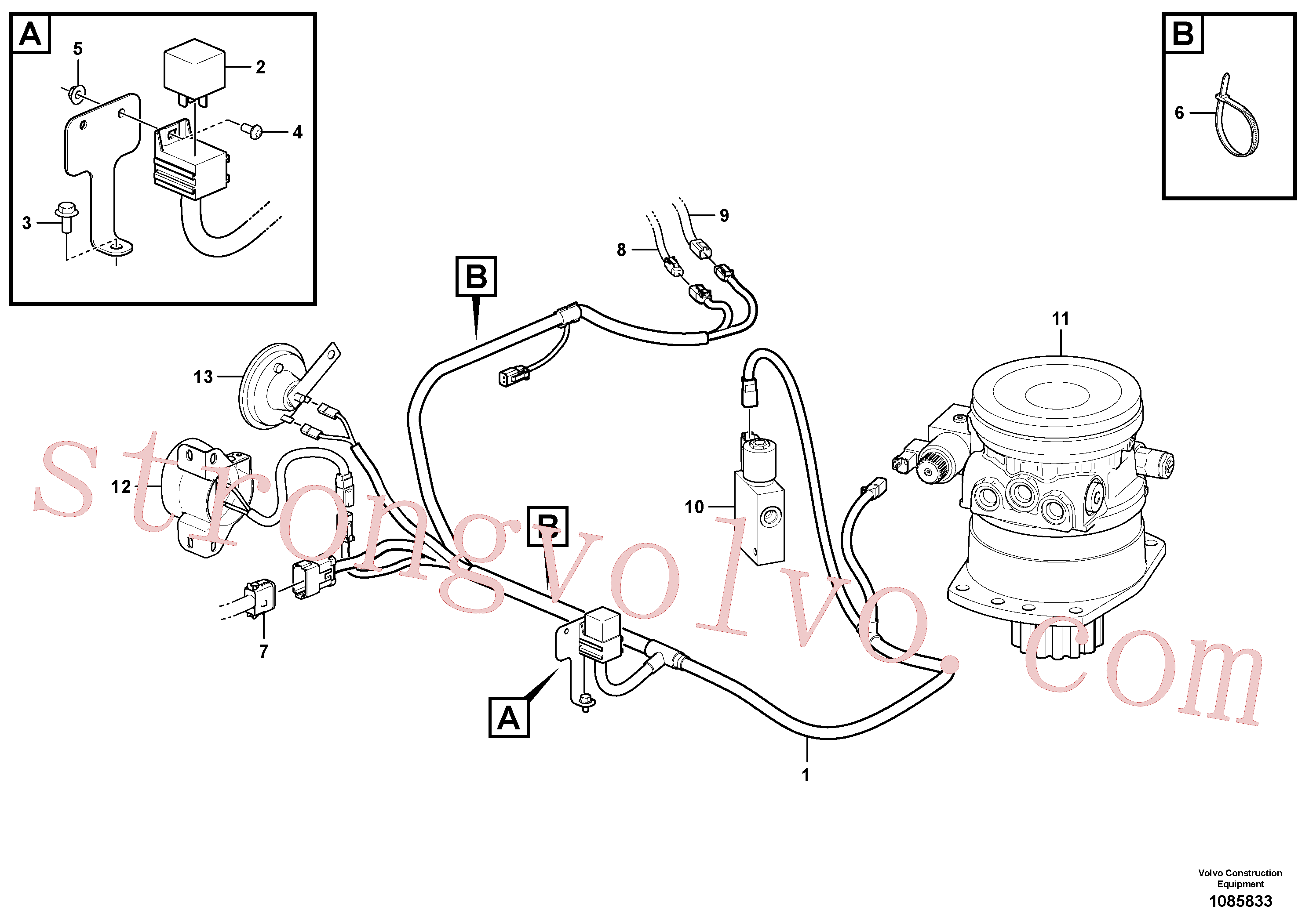 VOE15652261 Volvo Cablagem, dianteira(1085833 Montagem)