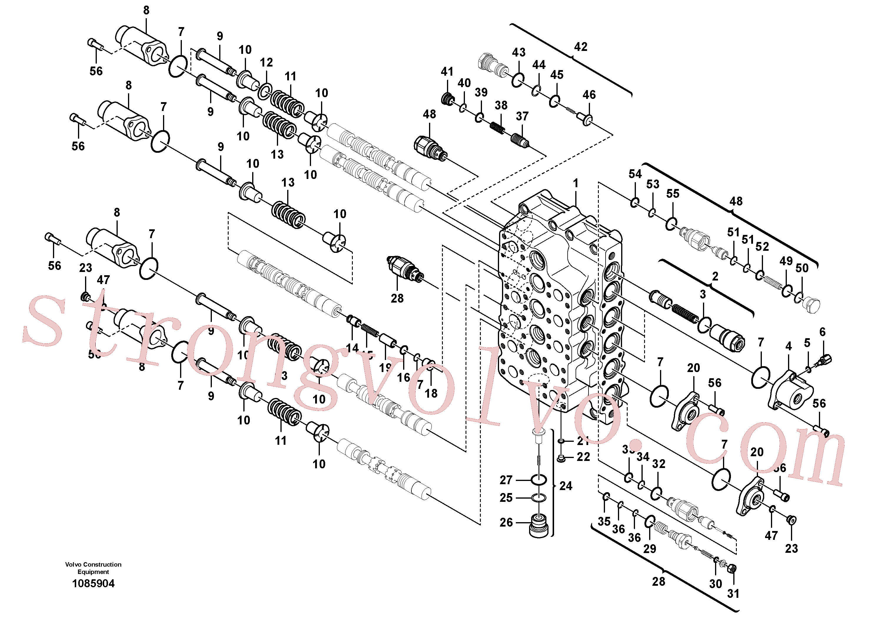 VOE14597127 Volvo Válvula mestra de comando(1085904 Montagem)