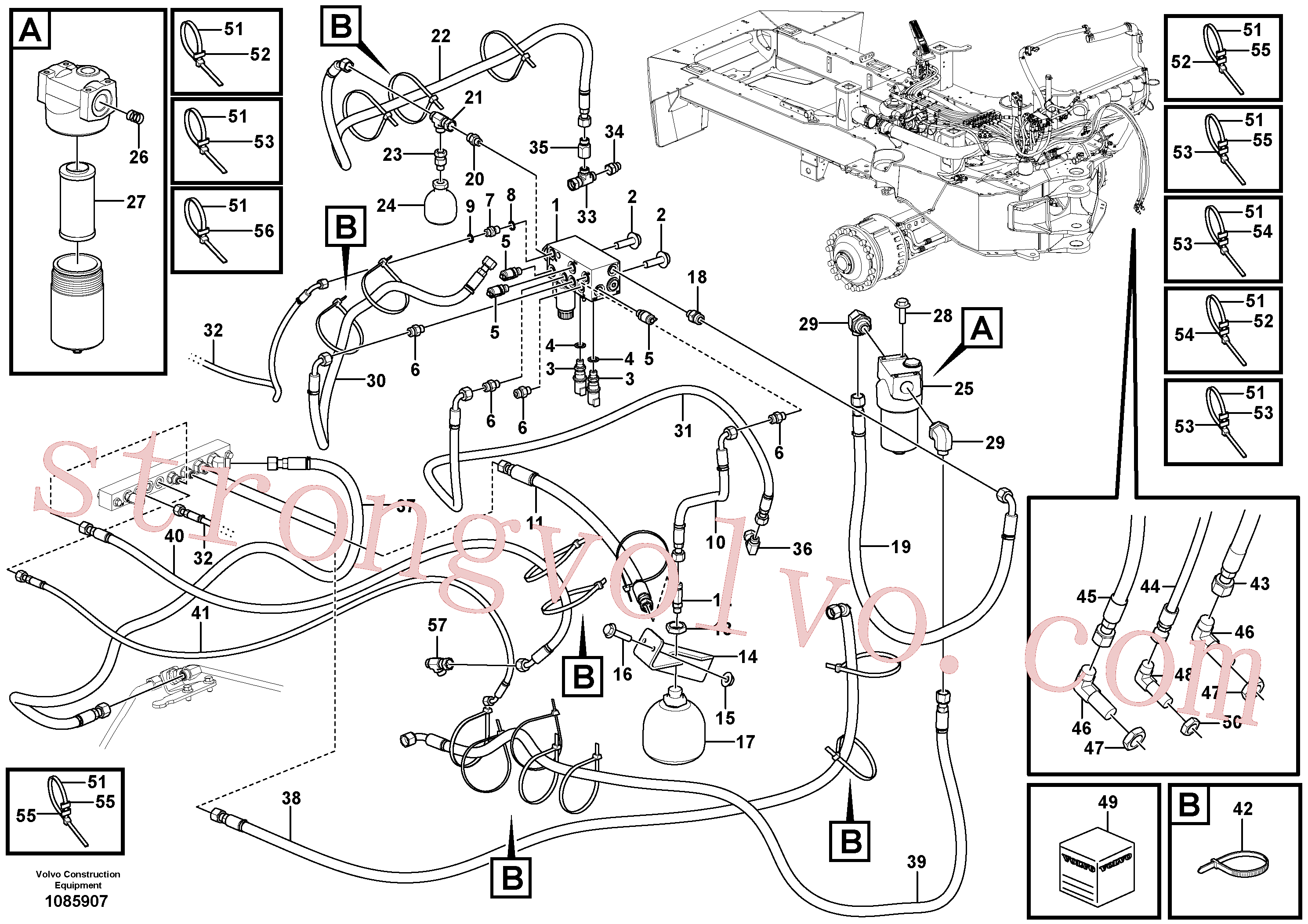 VOE936504 Volvo Linhas de travão(1085907 Montagem)
