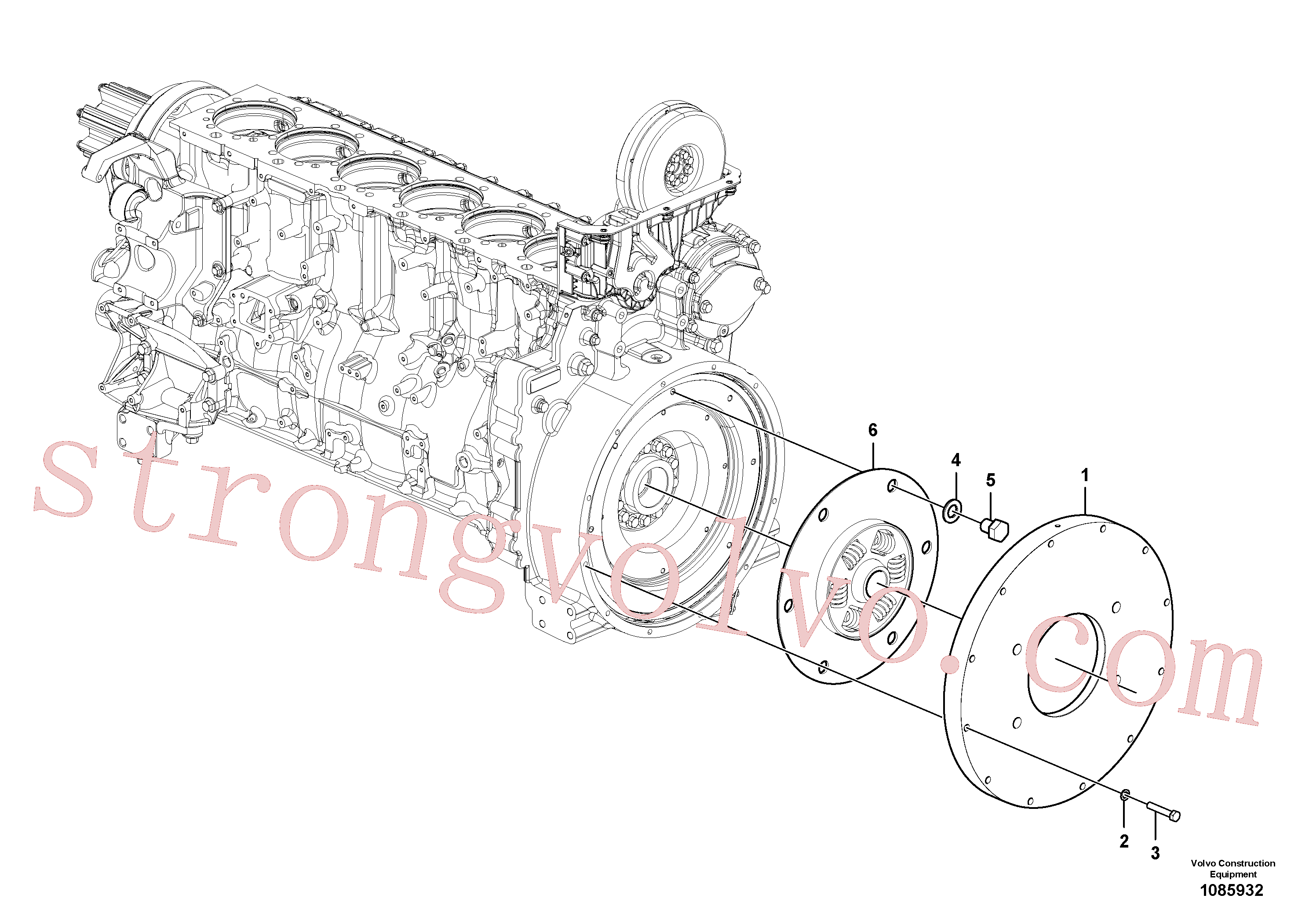 VOE14524054 Volvo Caixa de engrenagens da bomba com peças de montagem(1085932 Montagem)