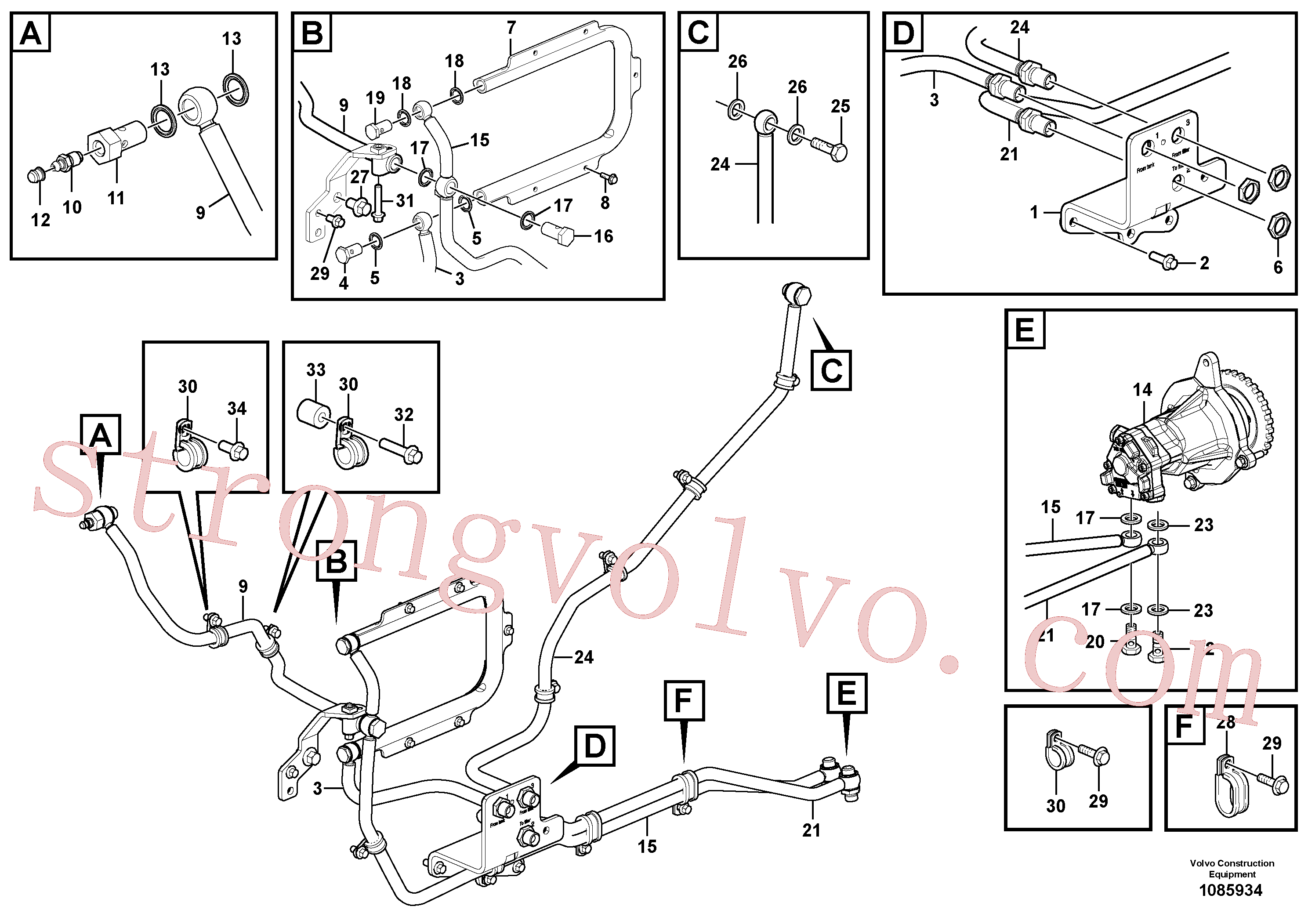 VOE984813 Parafuso flangeado Volvo escavadeira