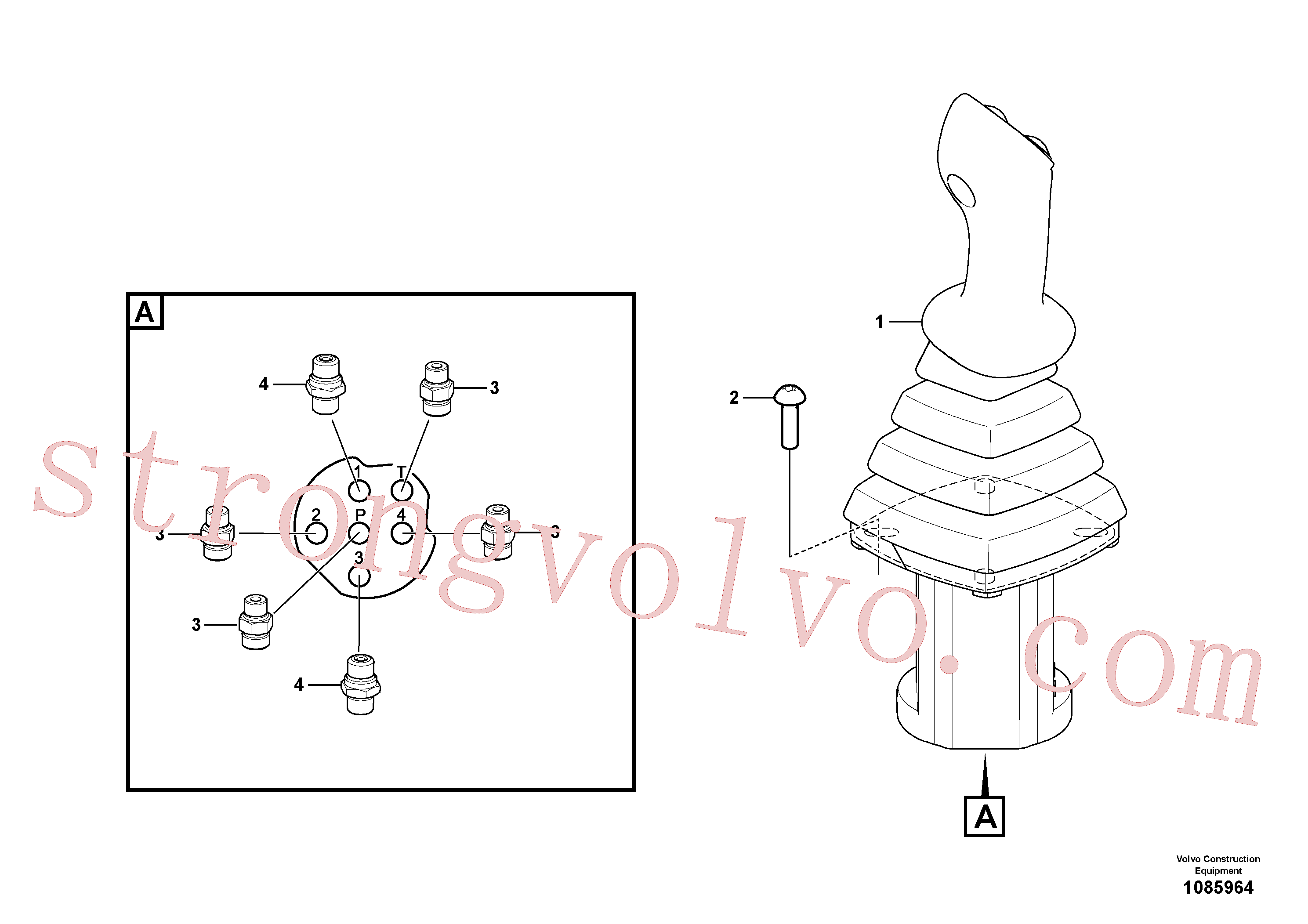 VOE15698688 Volvo Instalação do punho de comando(1085964 Montagem)