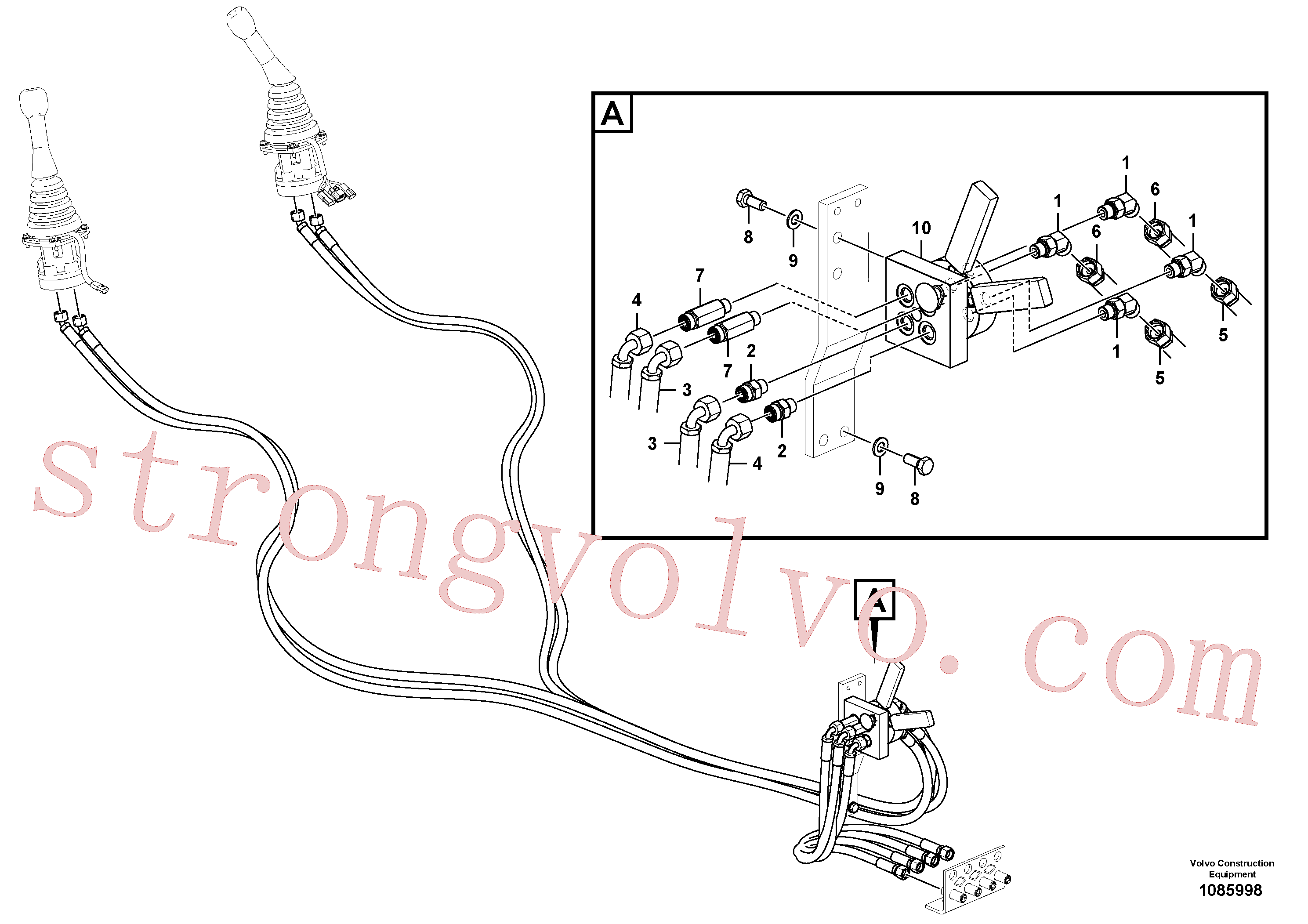 VOE937411 Volvo Sistema servomotor, mudança da função da alavanca(1085998 Montagem)