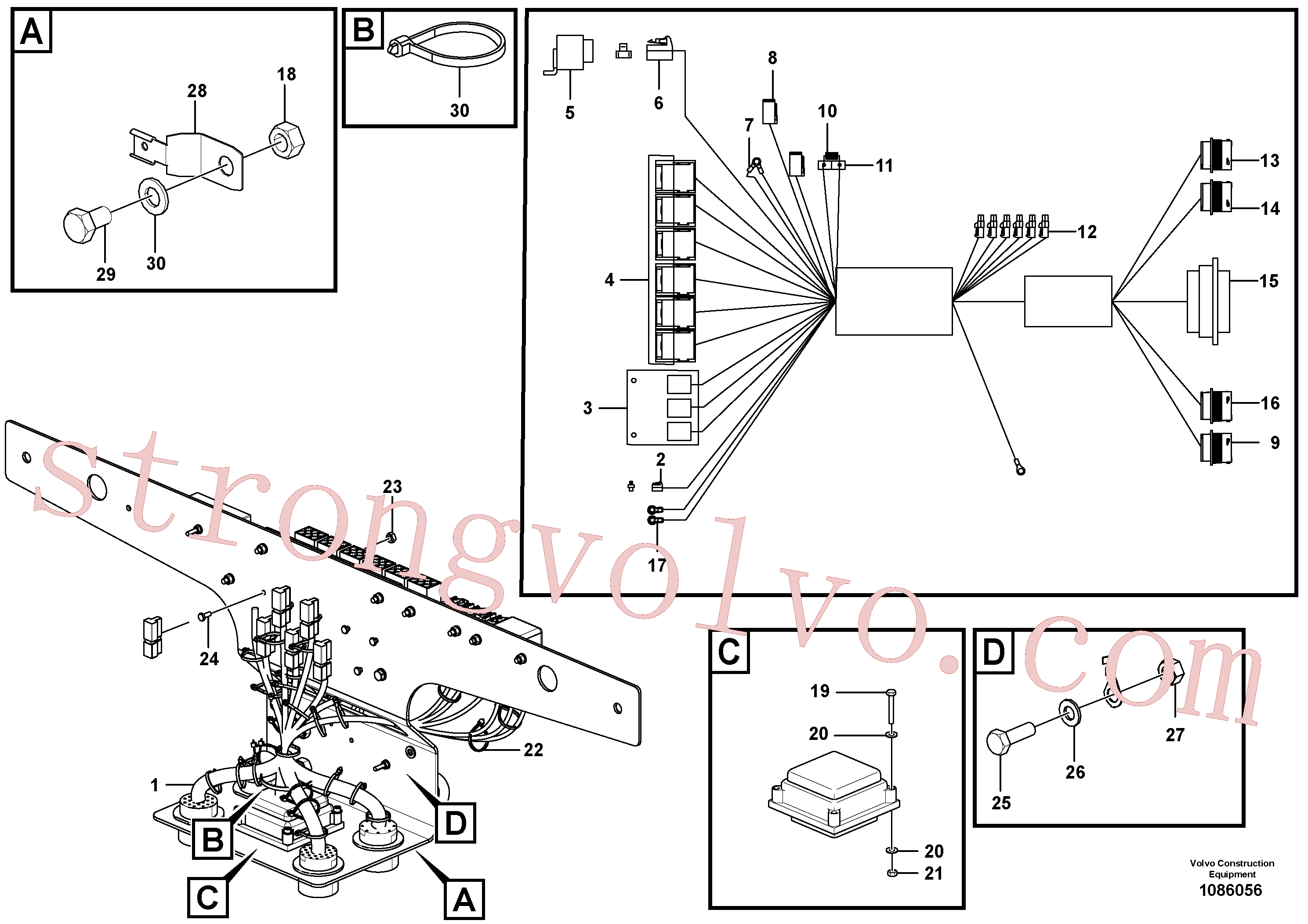 RM20377065 Volvo Cablagem, unidade de distribuição eléctrica(1086056 Montagem)