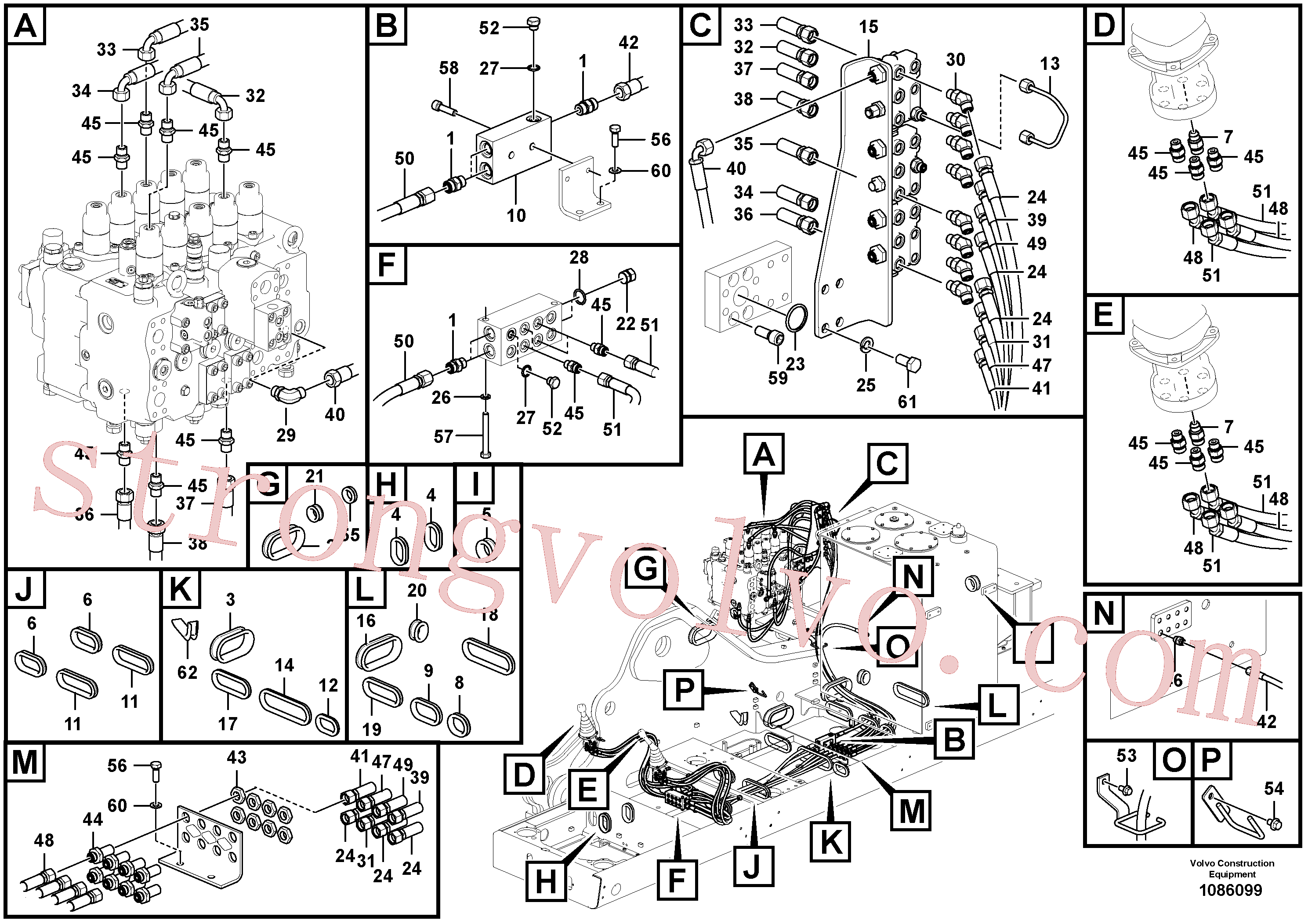 VOE14602099 Volvo Sistema servomotor, válvula de comando para válvula de comando à distância(1086099 Montagem)