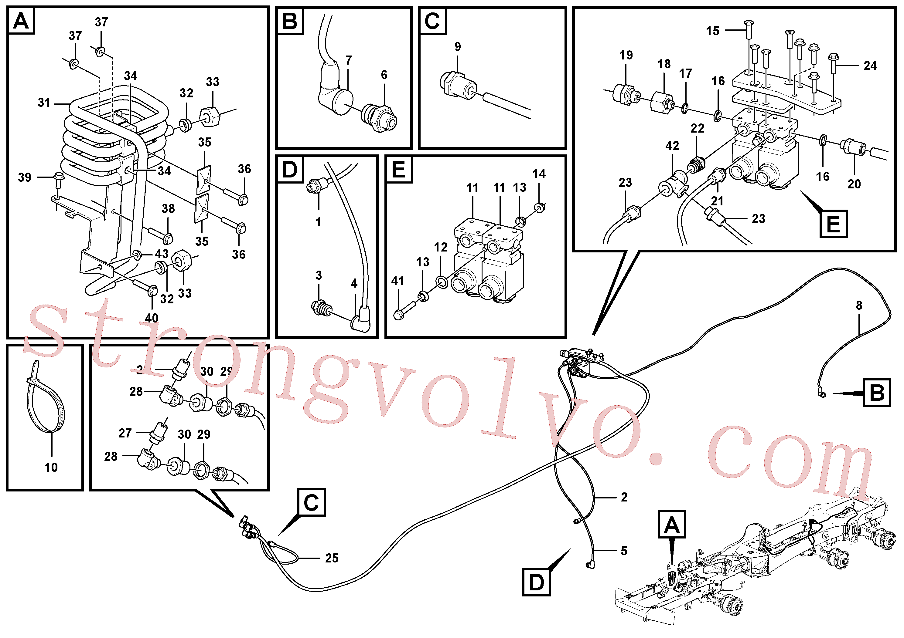 VOE15043668 Volvo Linhas de alimentação(1086119 Montagem)