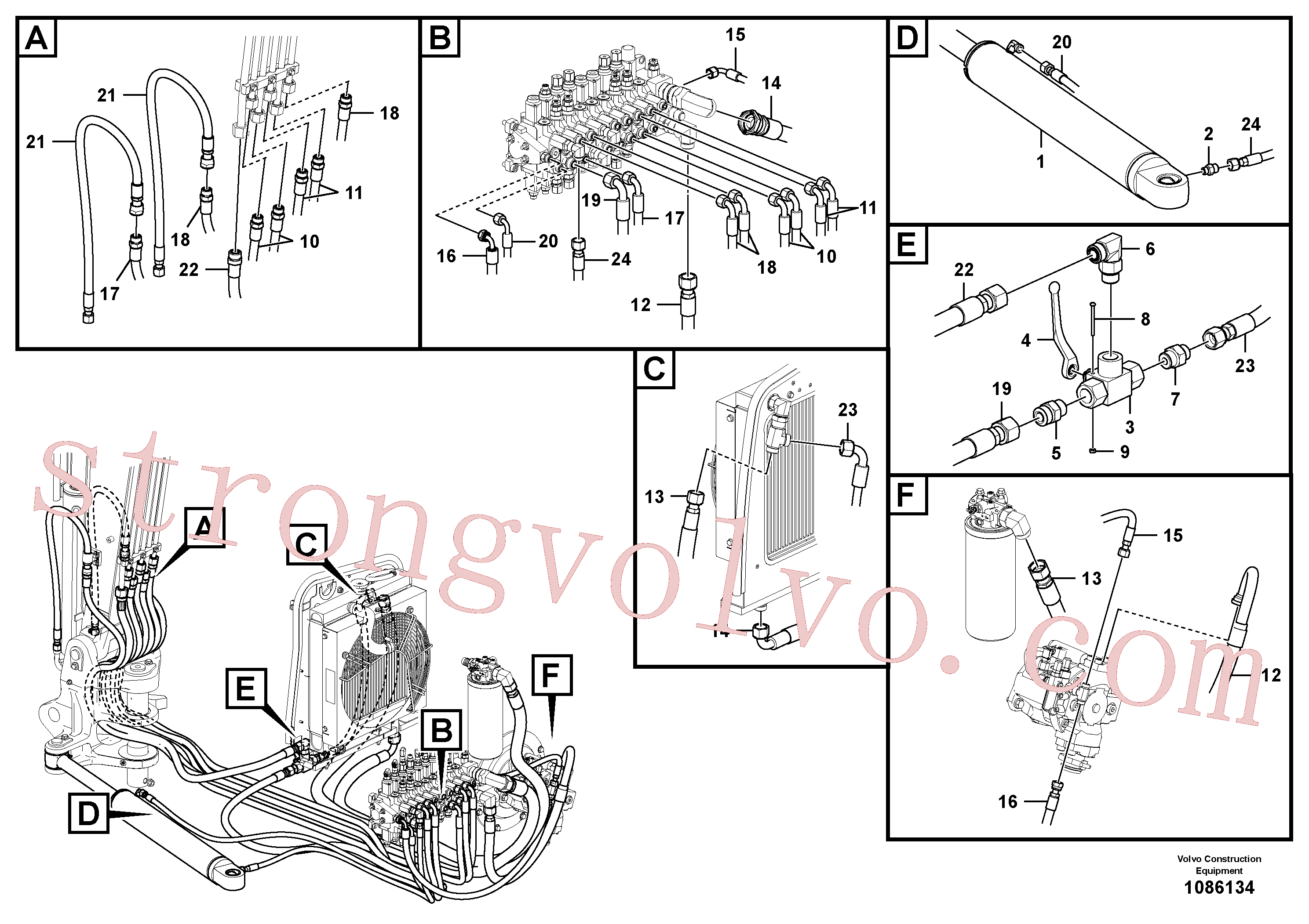 VOE15671519 Mangueira completa Volvo escavadeira