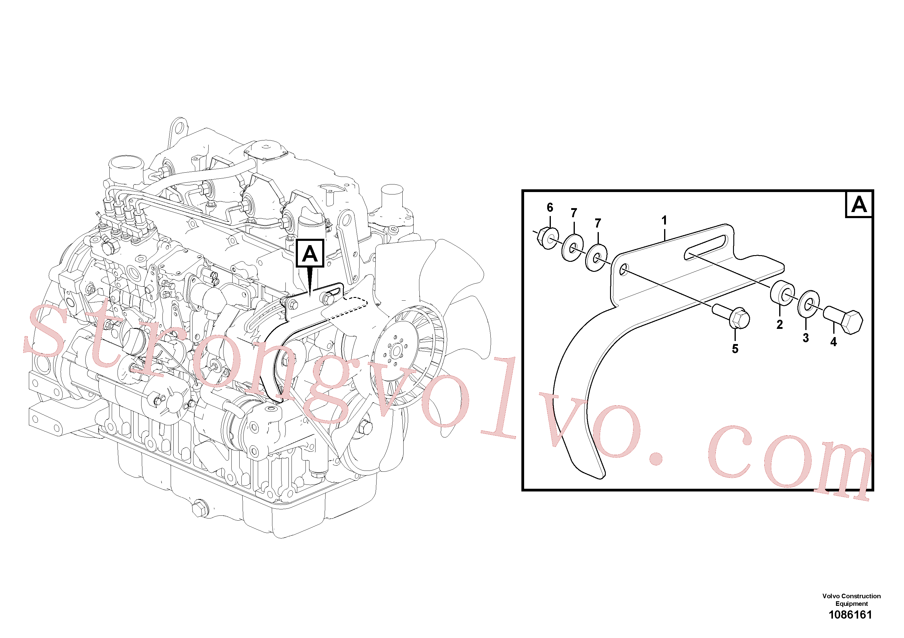 VOE15627992 Volvo Tampa da correia(1086161 Montagem)