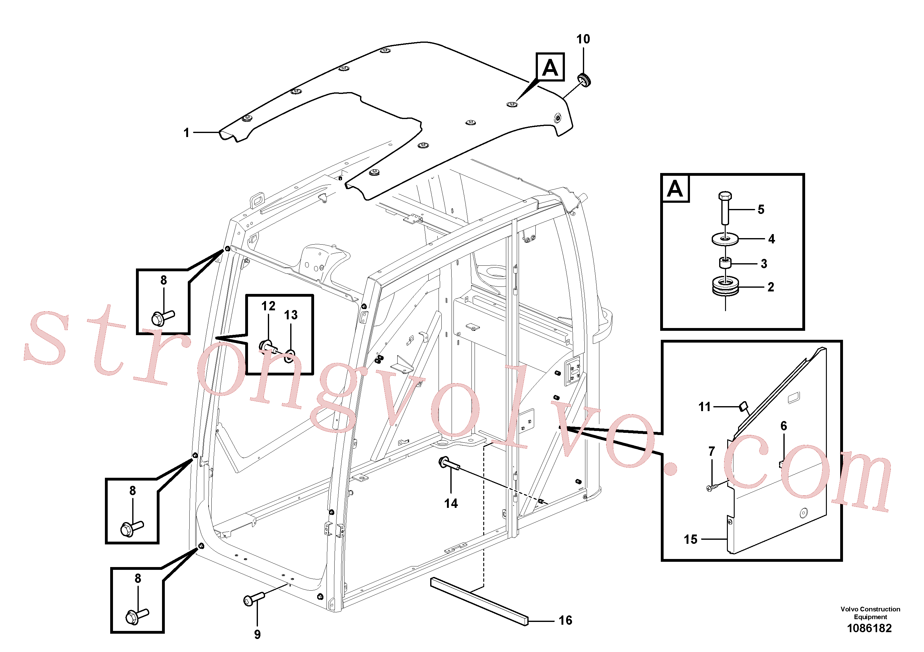VOE994785 Volvo Cabina: estrutura / tejadilho(1086182 Montagem)