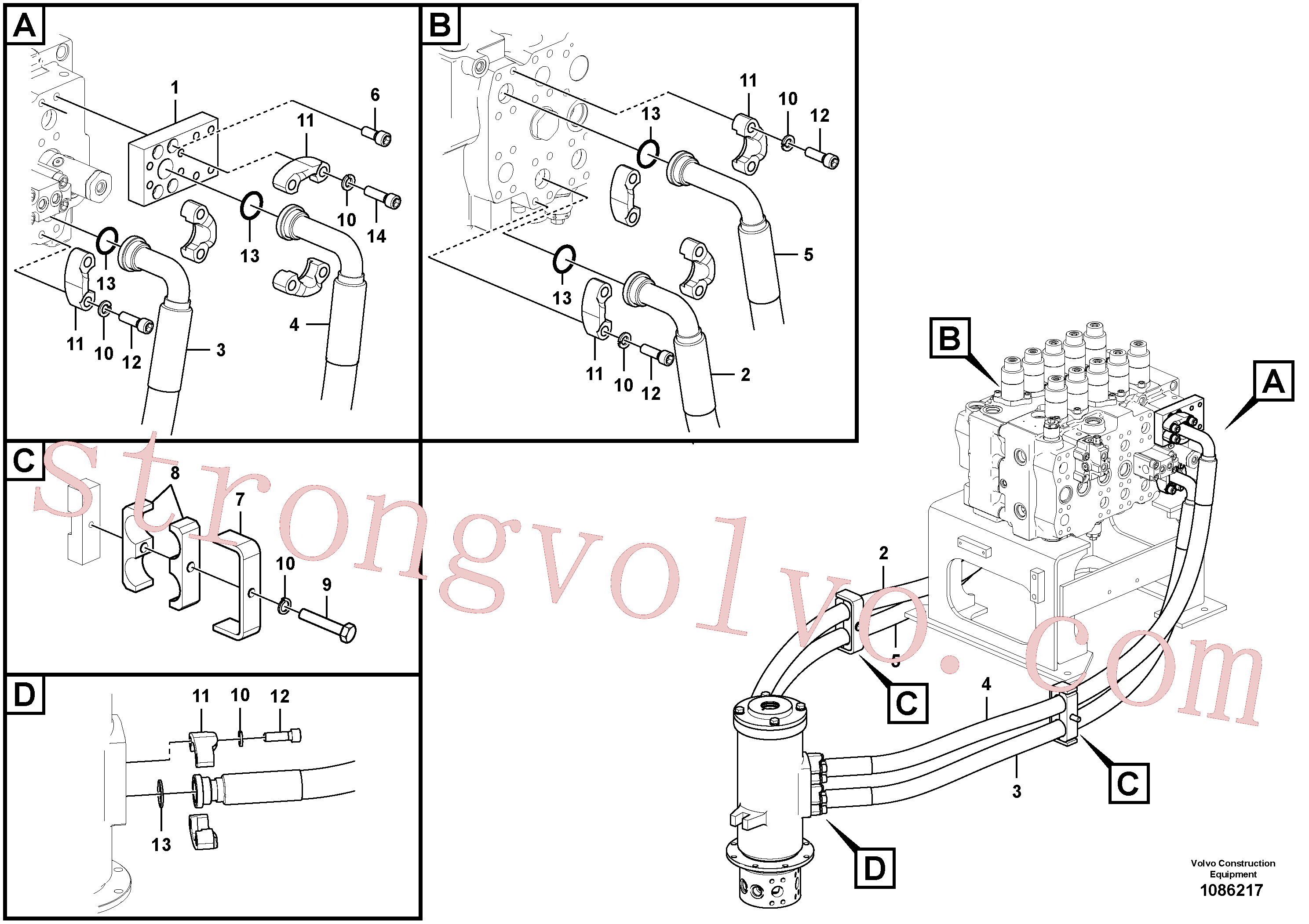 China Made VOE14650267 Bloco Volvo Acessórios para escavadeira