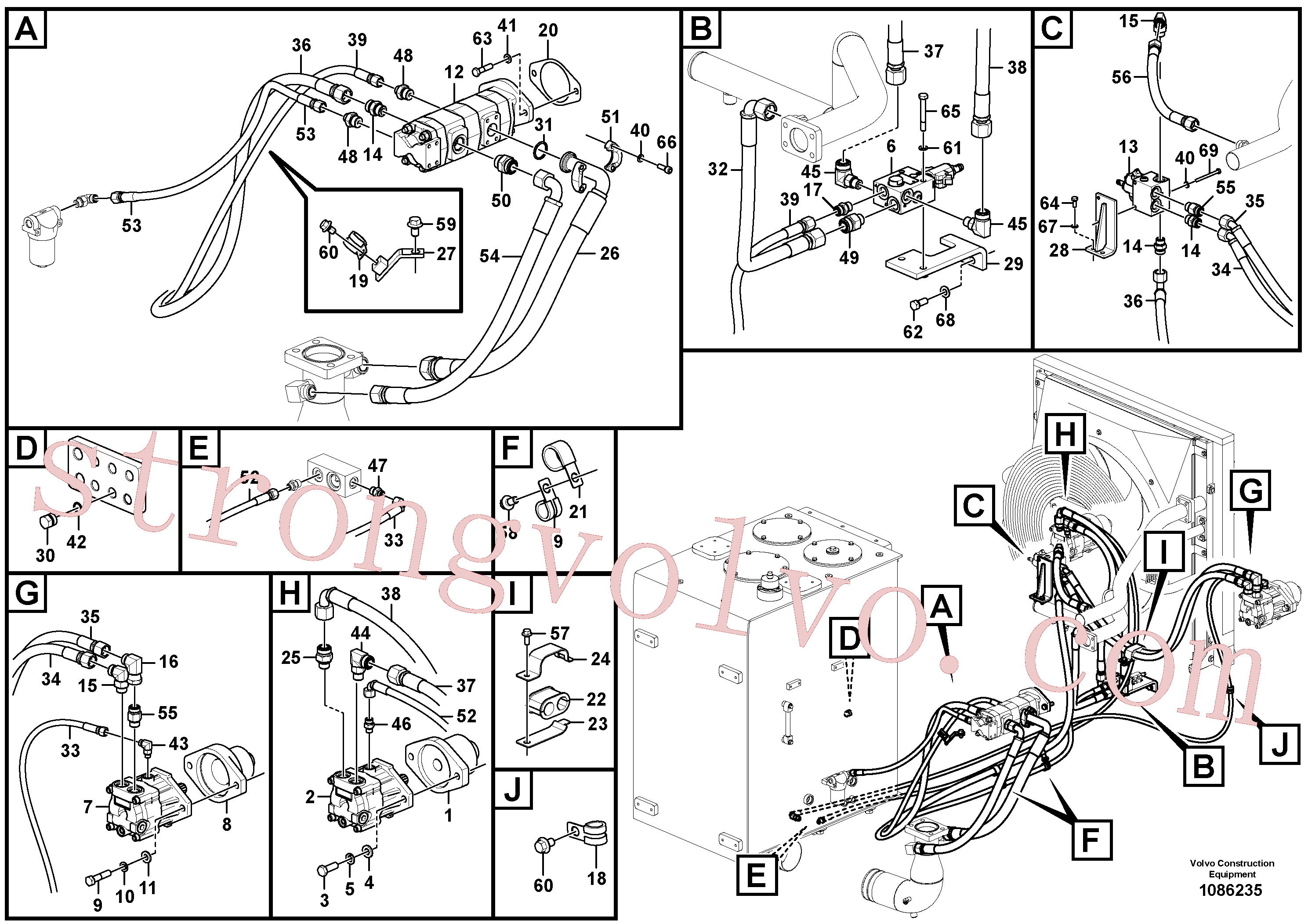 VOE14695005 Volvo Sistema hidráulico, sistema refrigerante do óleo(1086235 Montagem)