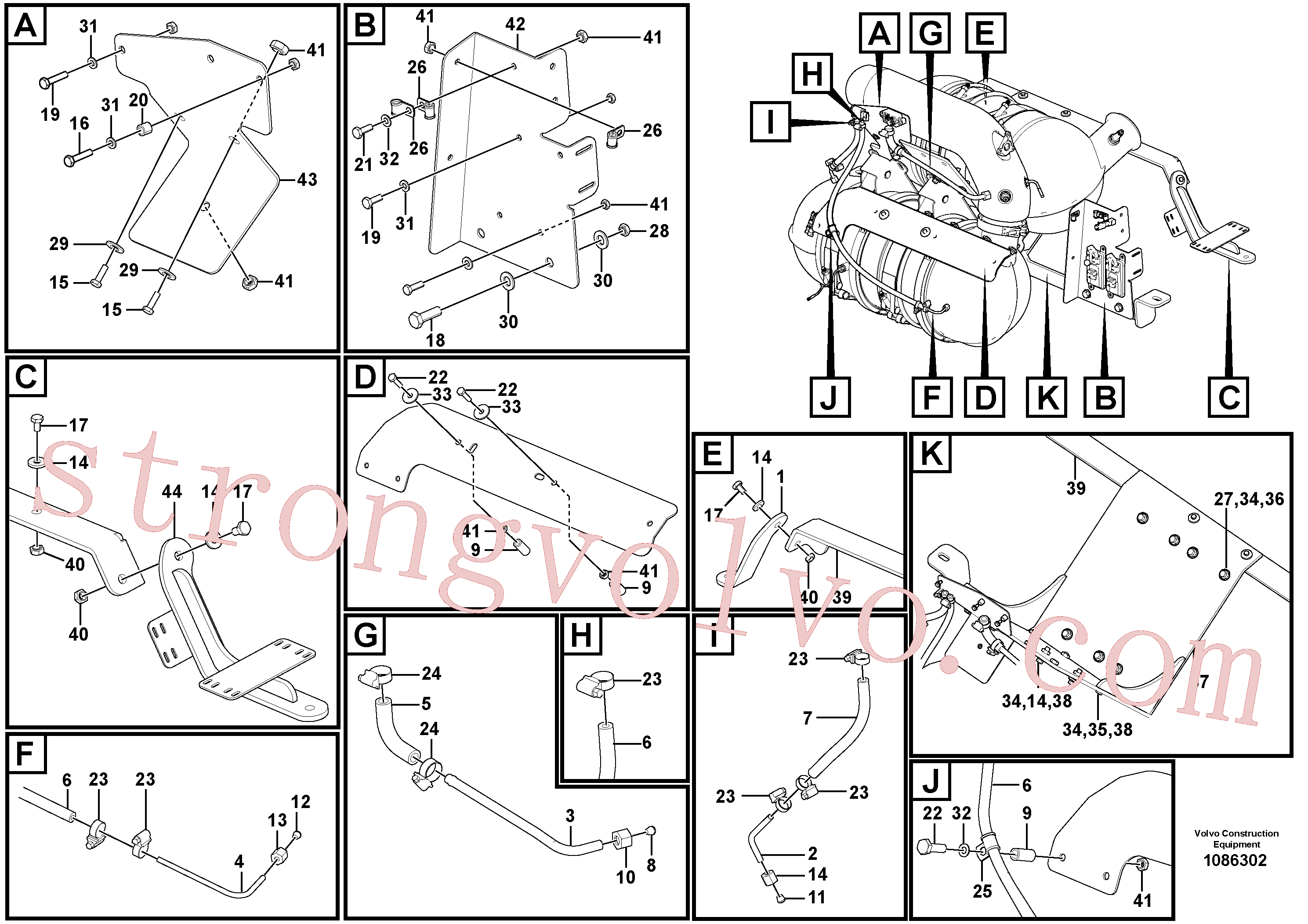 VOE984753 Volvo Sistema de escape(1086302 Montagem)
