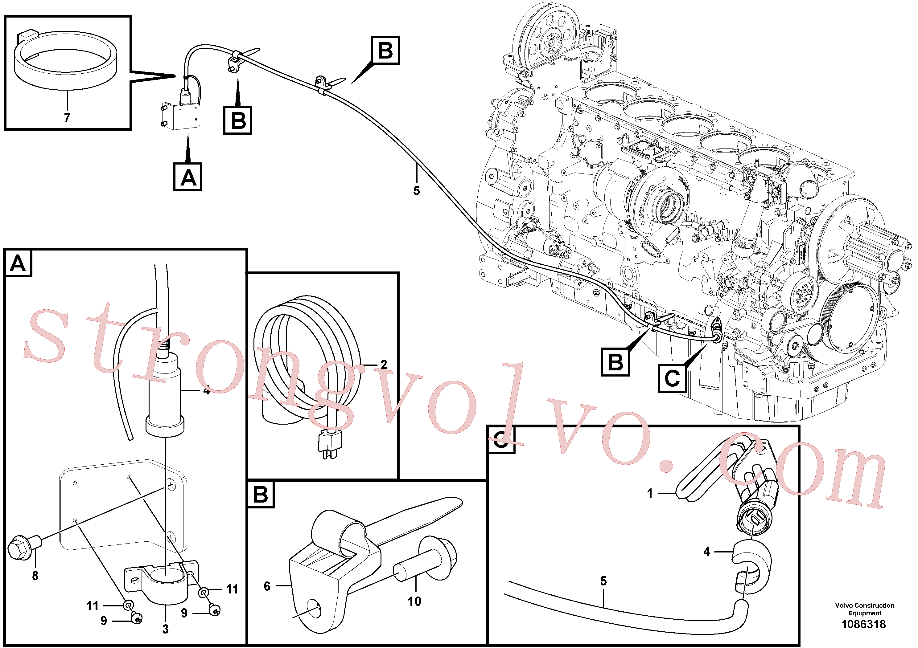 VOE984753 Volvo Aquecedor do motor.(1086318 Montagem)