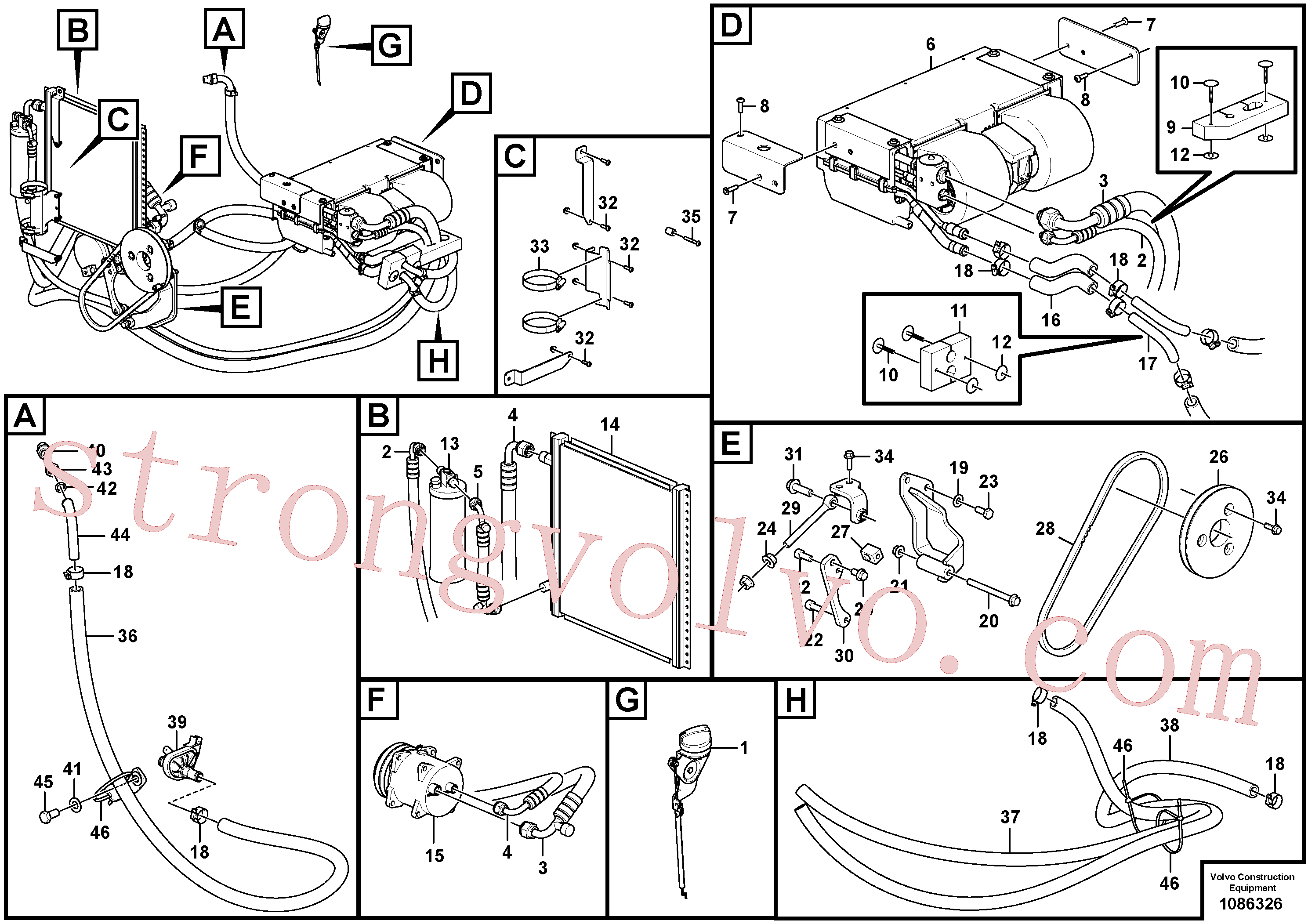 VOE969411 Volvo Linha do ar condicionado, refrigeração e aquecimento(1086326 Montagem)