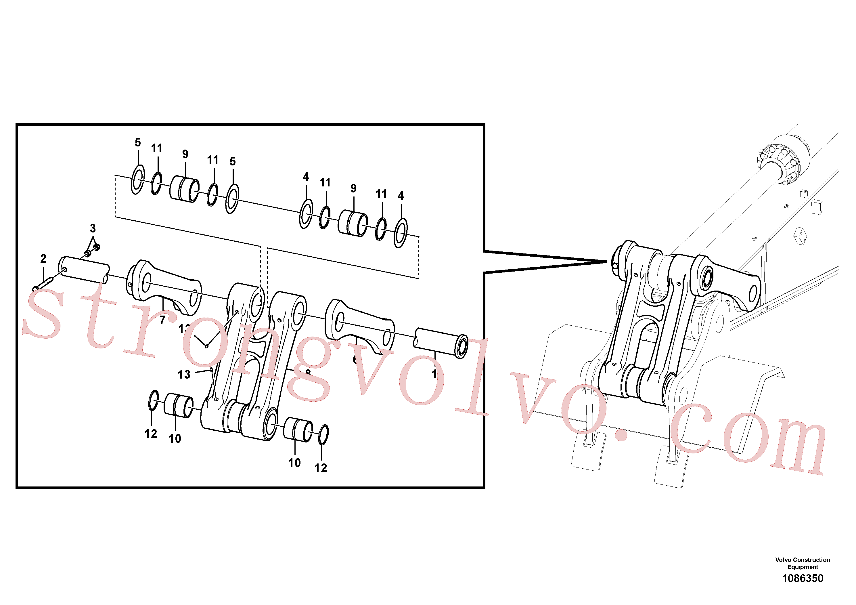 VOE14522682 Volvo Tirantes à haste de ligação(1086350 Montagem)