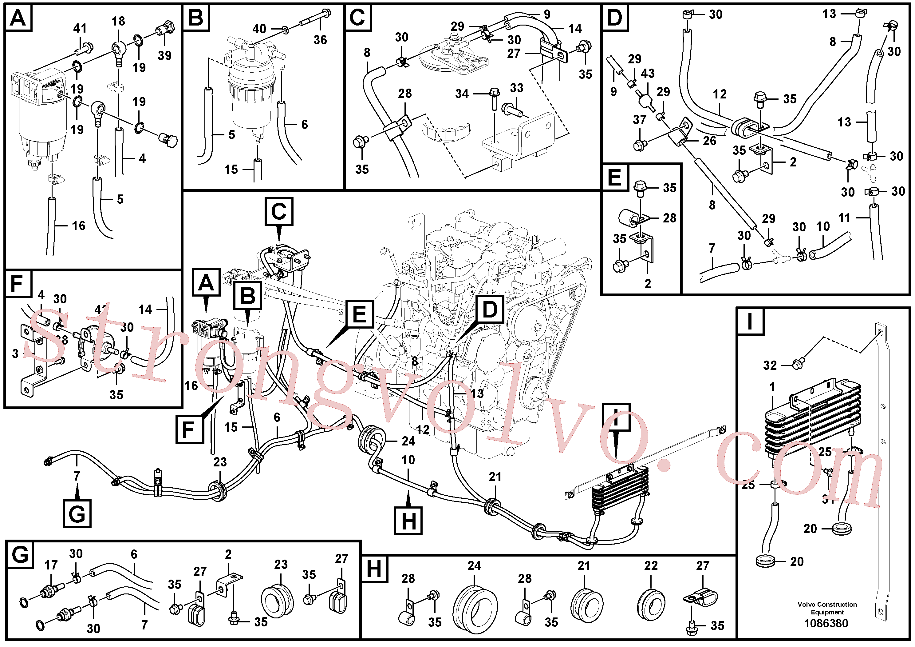 VOE14882670 Volvo Tubo de combustível - depósito de combustível(1086380 Montagem)