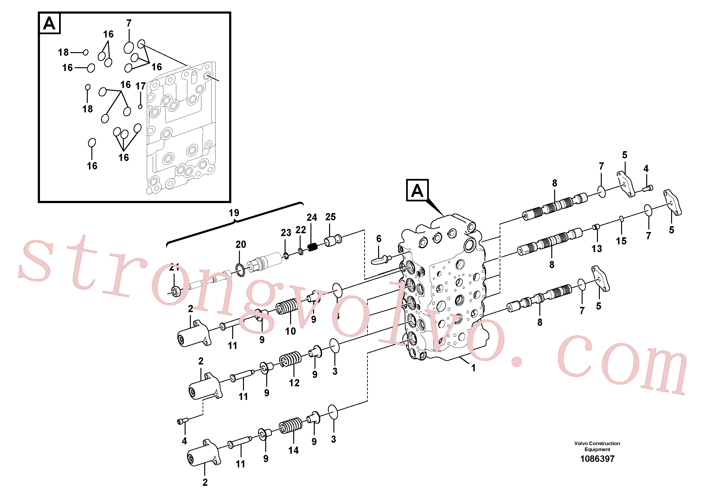 SA7273-10390 Volvo Válvula mestra de comando(1086397 Montagem)