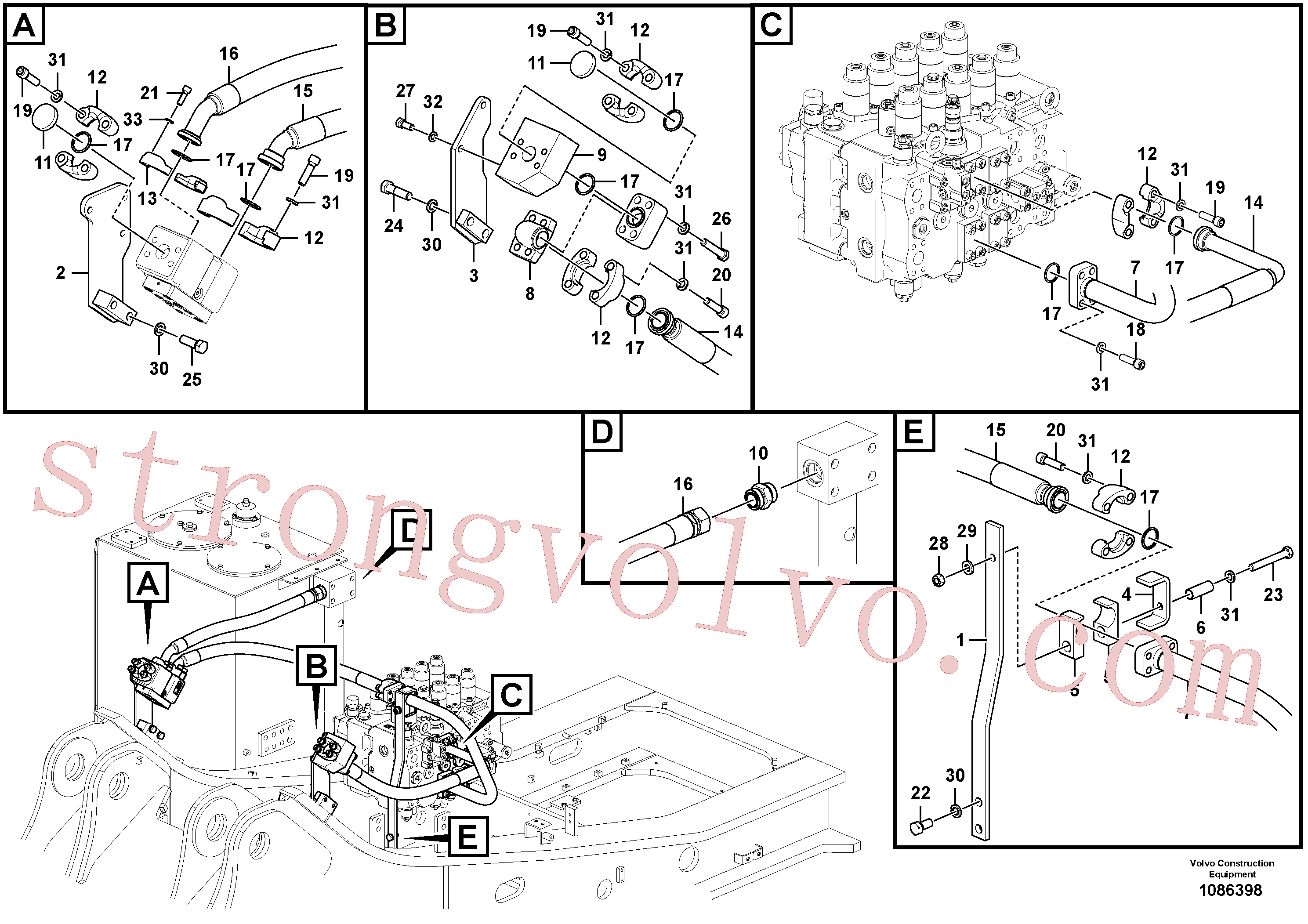 Atacado VOE14683255 Suporte Volvo escavadeira
