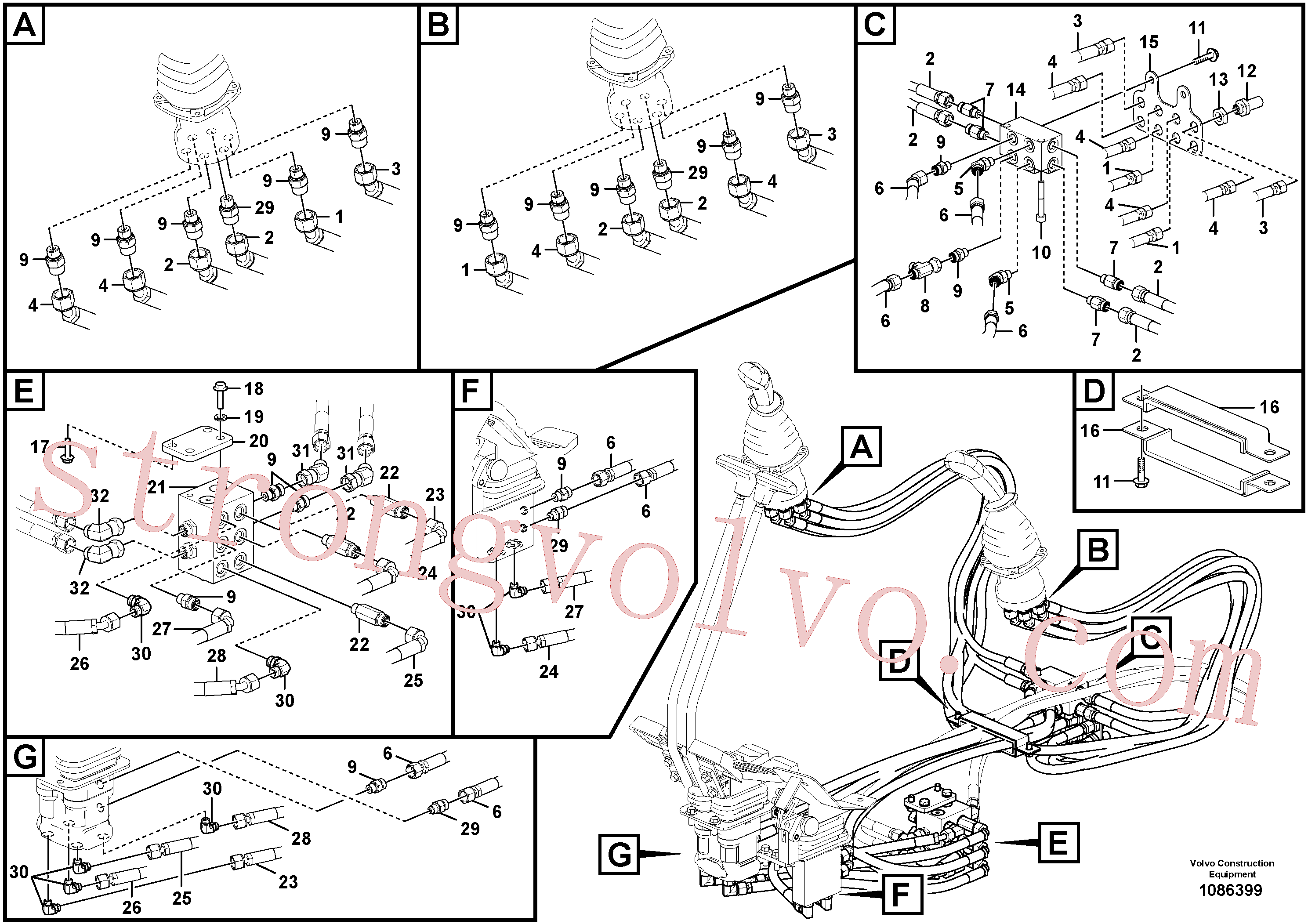 VOE938317 Volvo Servo-sistema, válvula de comando à distância(1086399 Montagem)