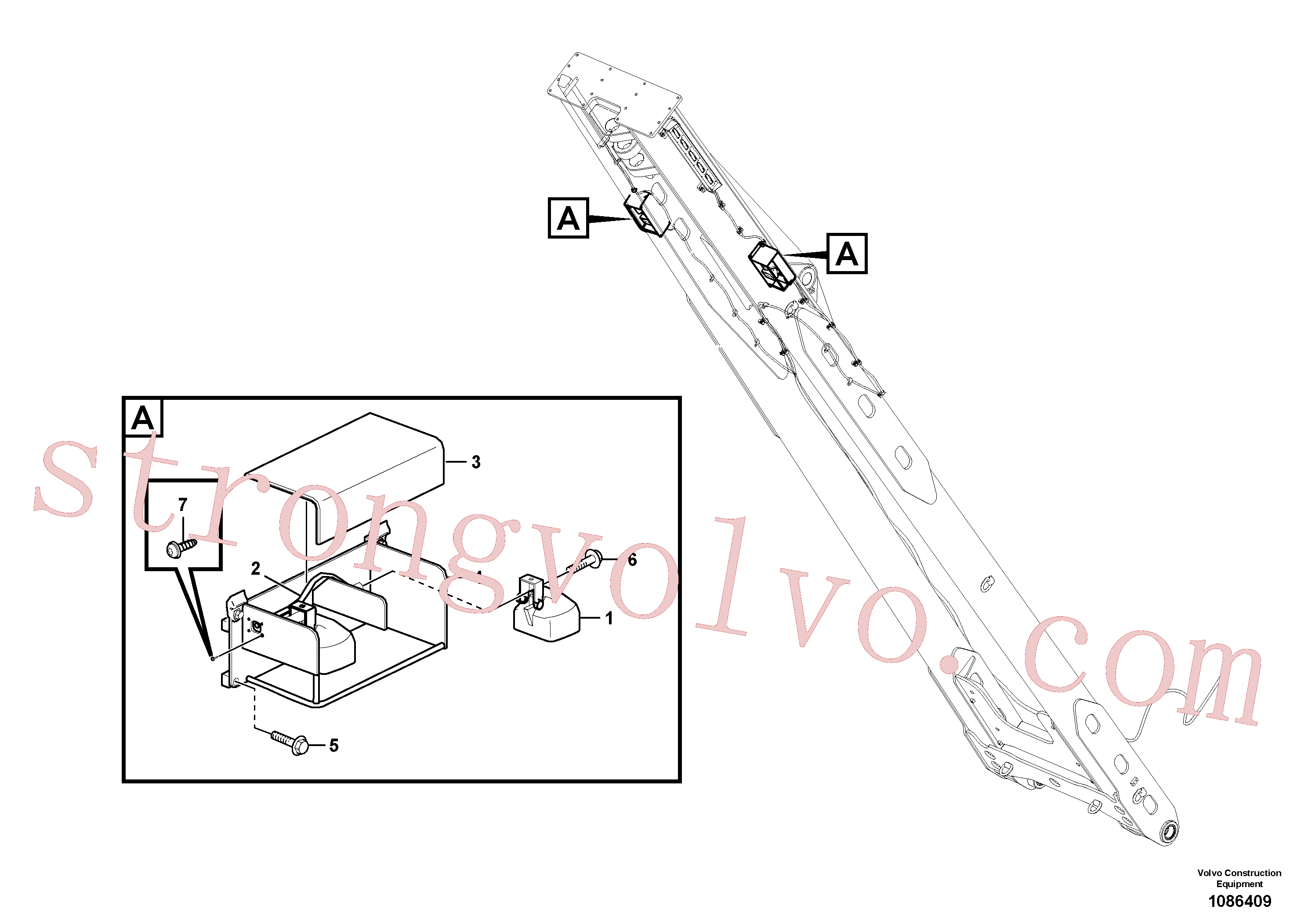 SA9021-10302 Volvo Luz de trabalho na lança(1086409 Montagem)
