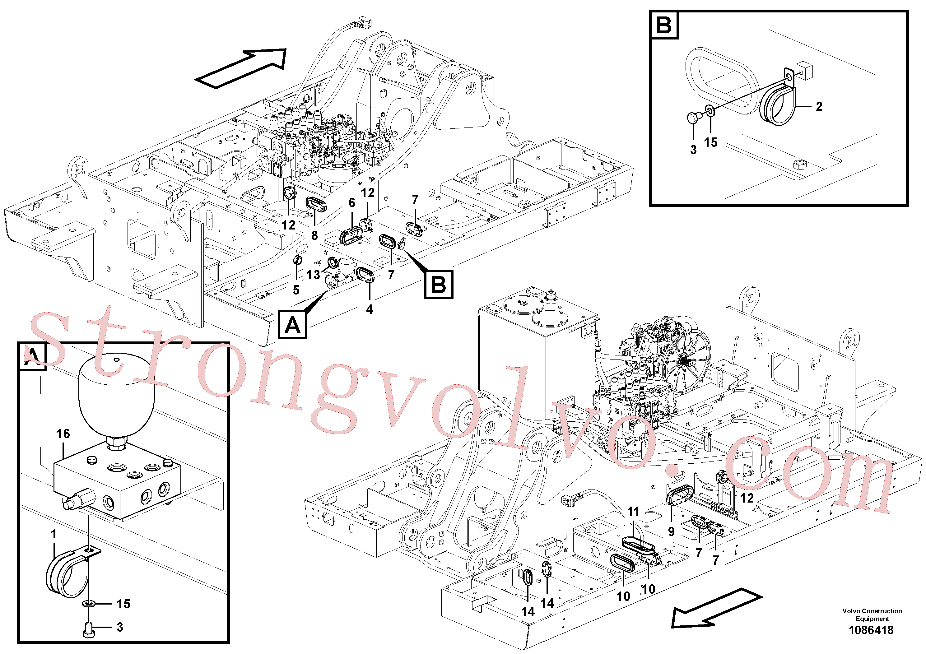 Volvo VOE14613373 Passa muro Volvo Acessórios para escavadeira