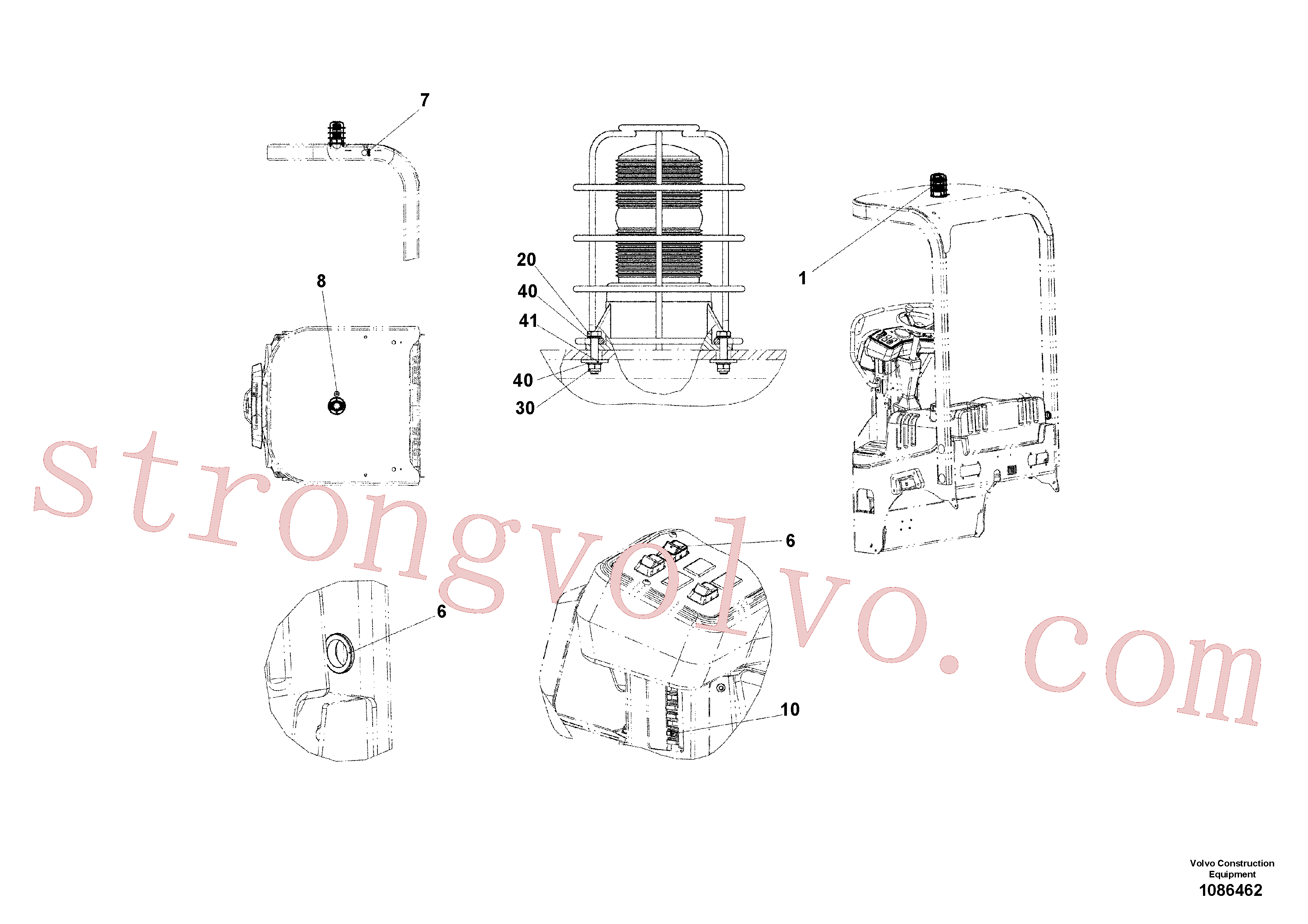 RM96714209 Volvo Luz estroboscópica FOPS(1086462 Montagem)