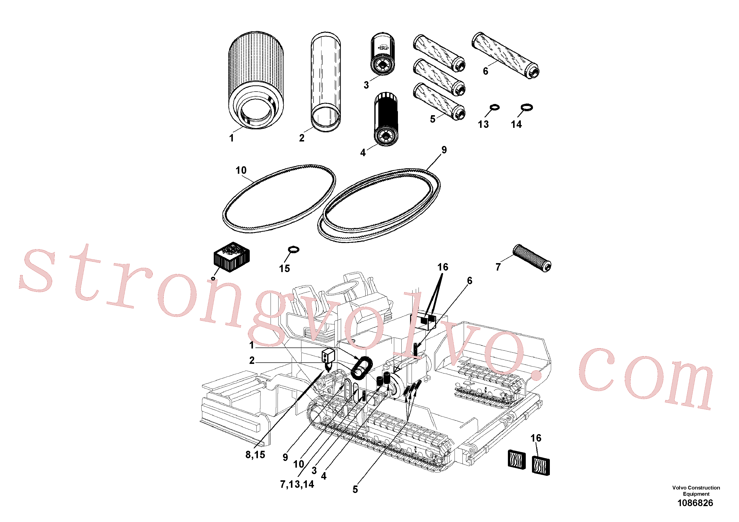 RM56241136 Volvo Kit de assistência(1086826 Montagem)