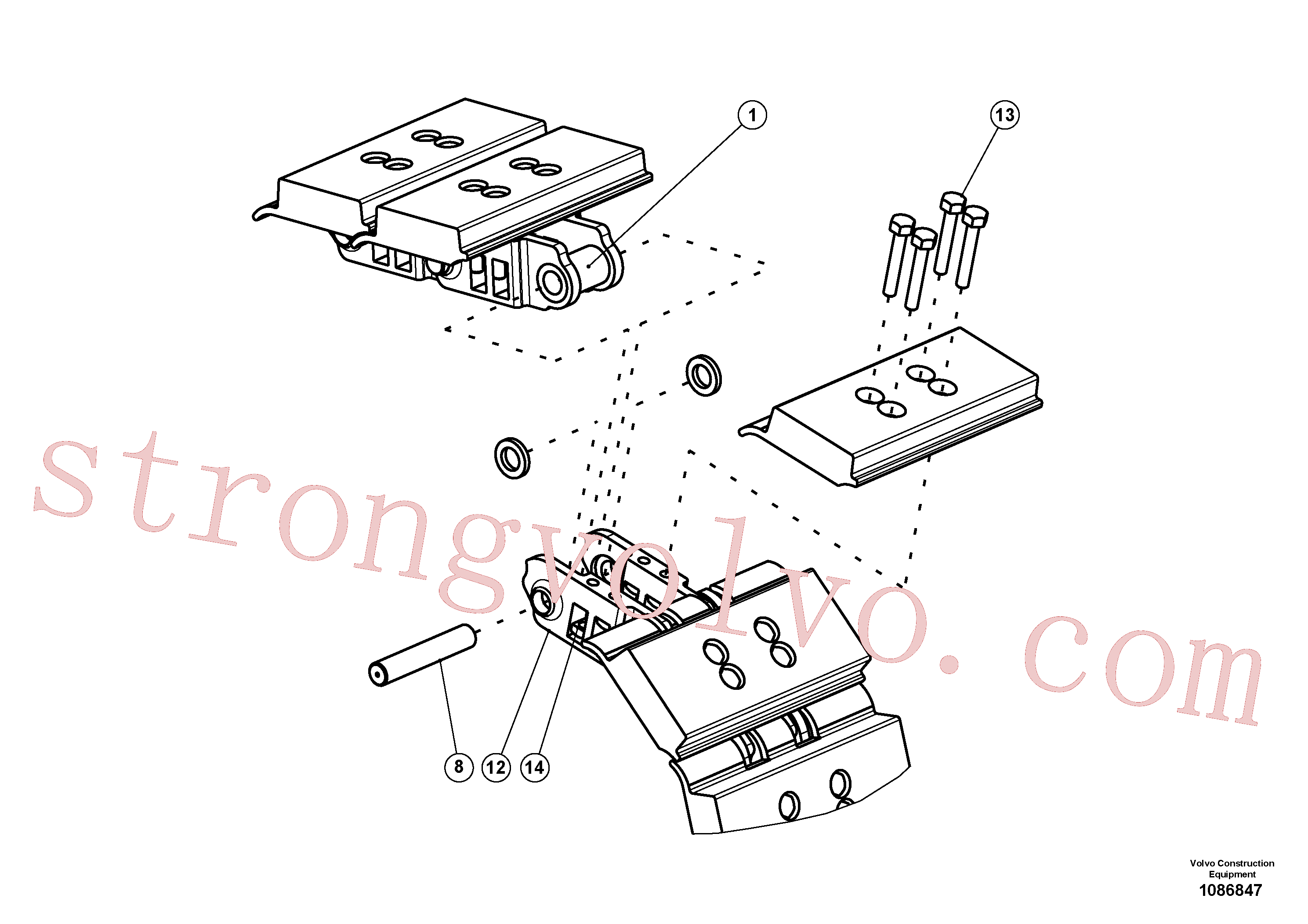 RM58855339 Volvo Lagarta com sapatas de garra tripla(1086847 Montagem)