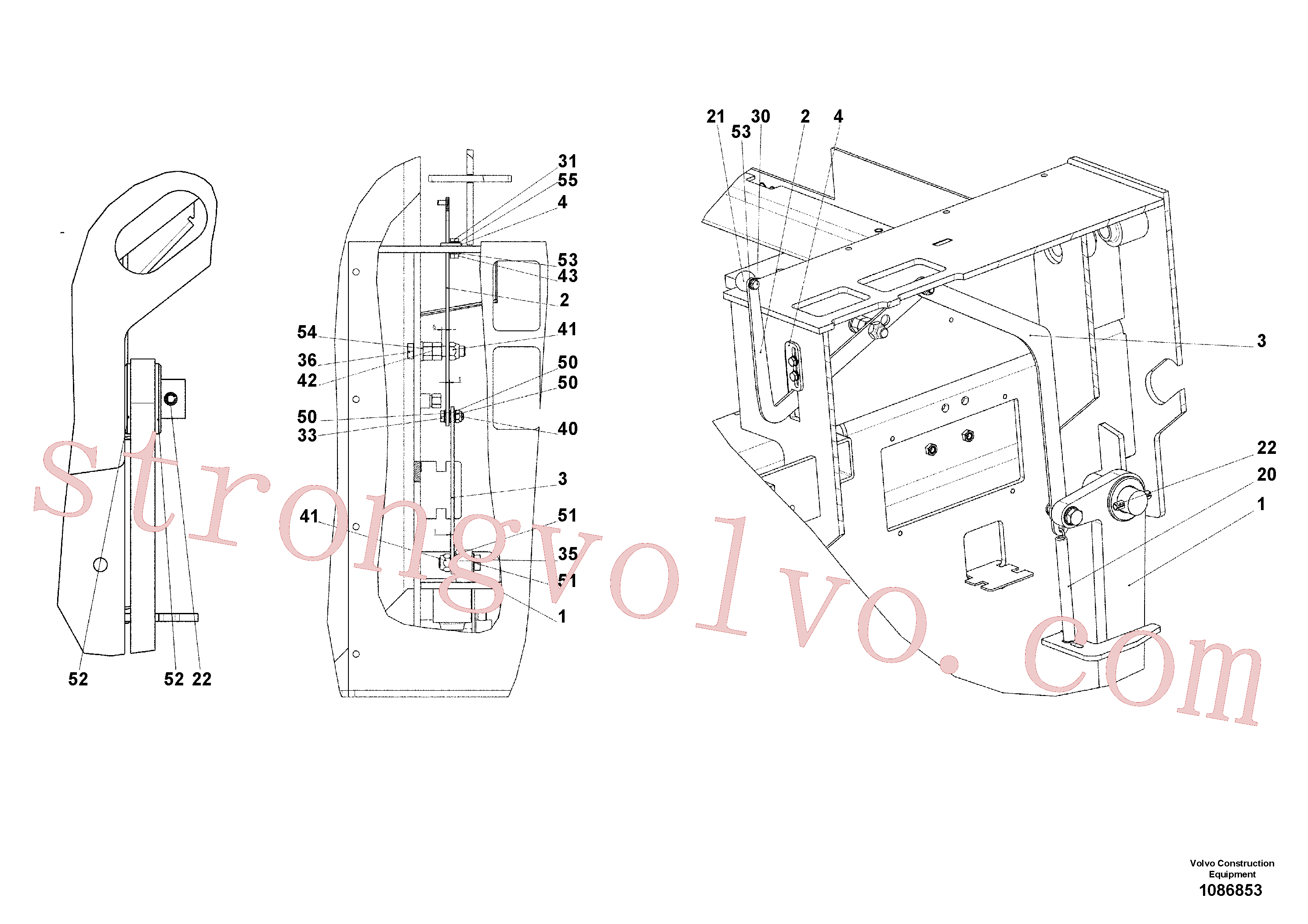 RM96725957 Volvo Fixação de transporte da barra de alisar(1086853 Montagem)