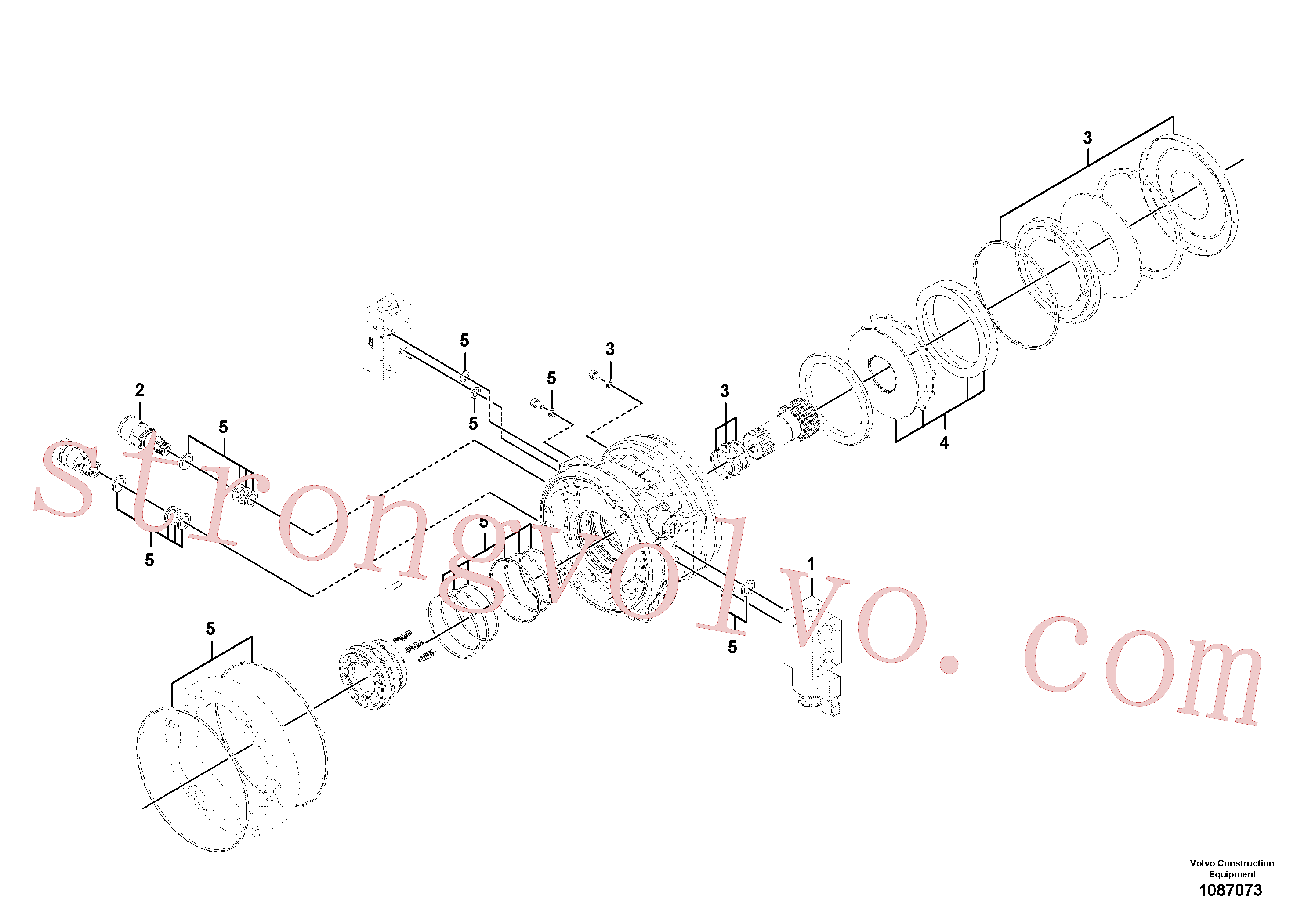 VOE17428389 Volvo Motor de rotação(1087073 Montagem)