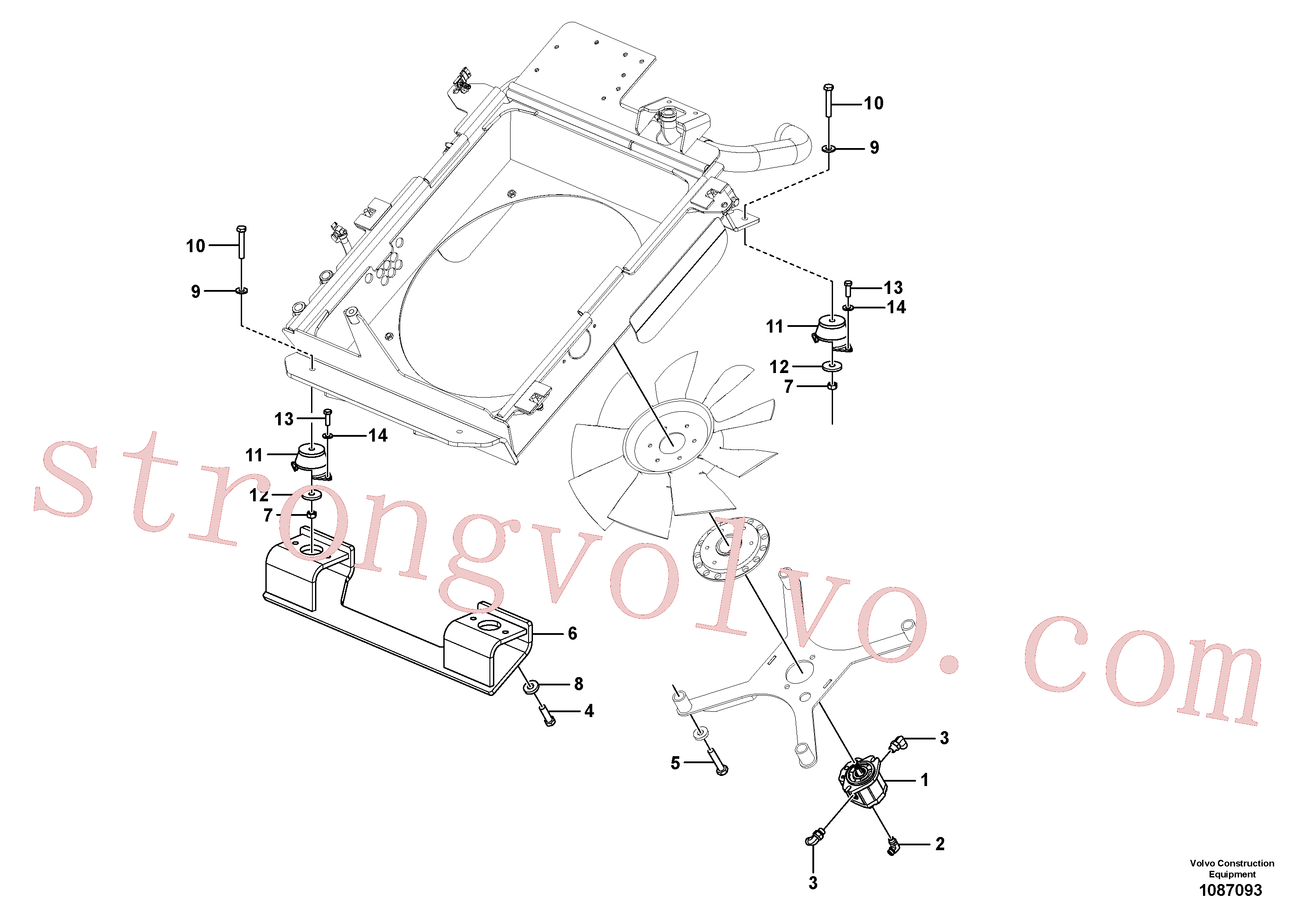 VOE935073 Volvo Motor hidráulico(1087093 Montagem)