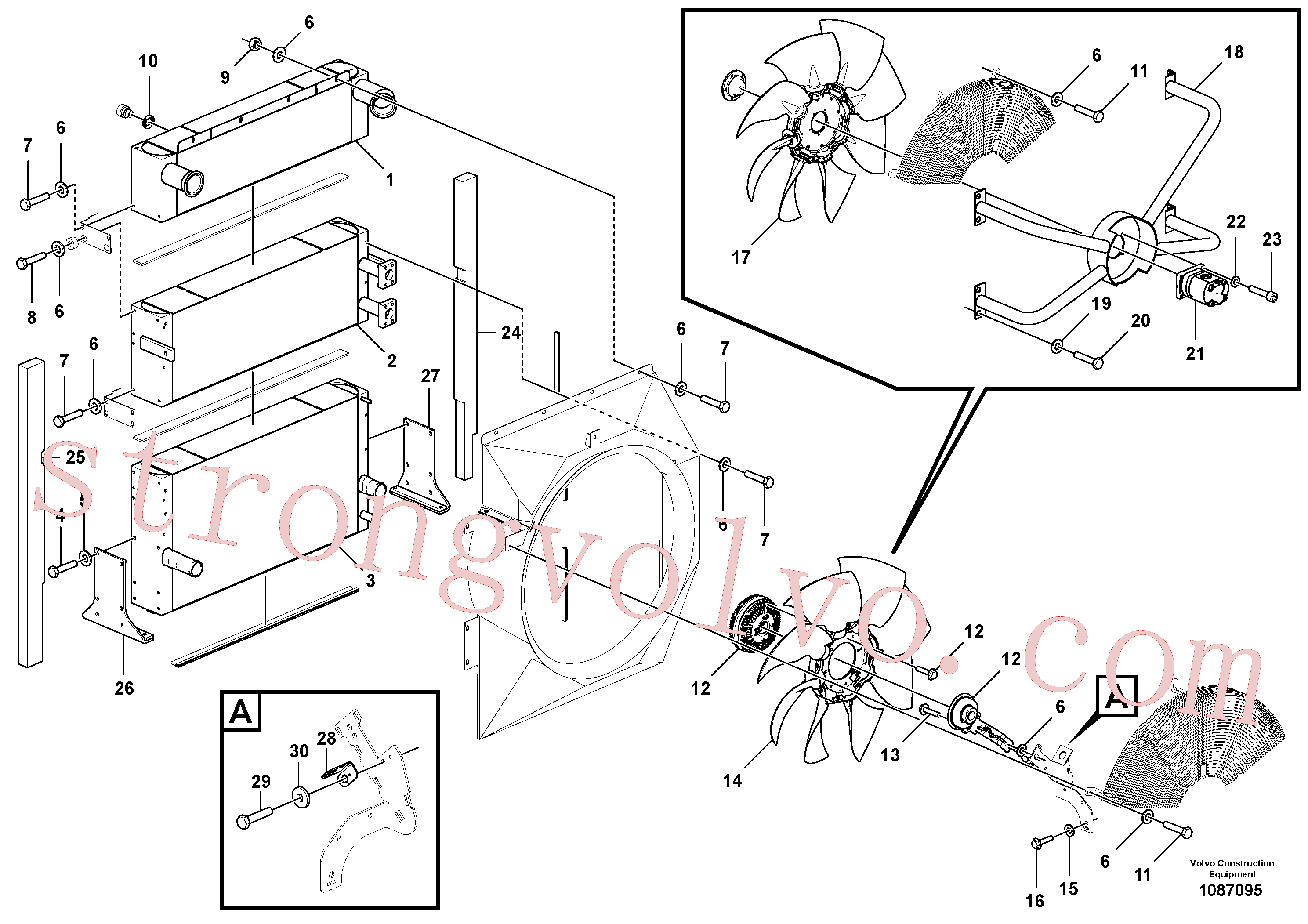 VOE14388605 Volvo Radiador(1087095 Montagem)