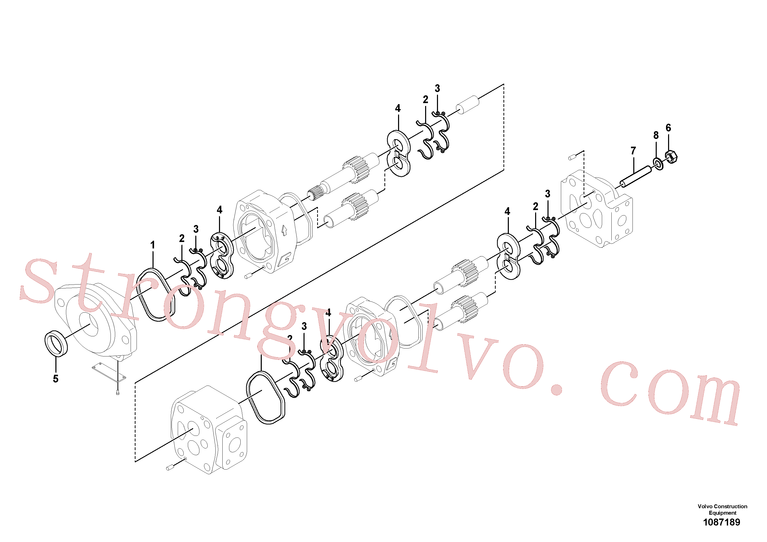 VOE14536201 Volvo Bomba de engrenagens hidráulica para montagem rápida e rotador(1087189 Montagem)