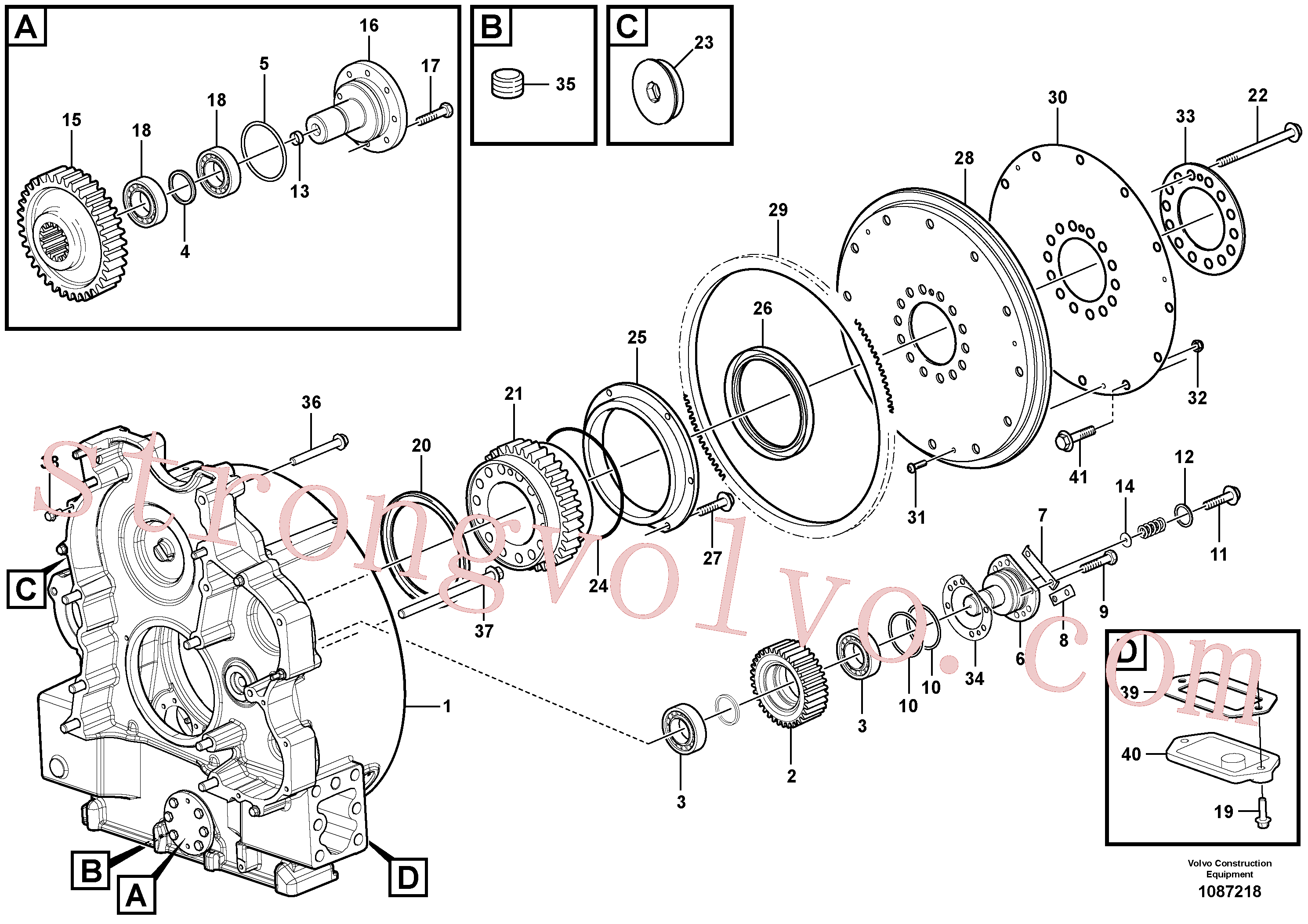 SA9041-11204 Volvo Accionamento da bomba(1087218 Montagem)