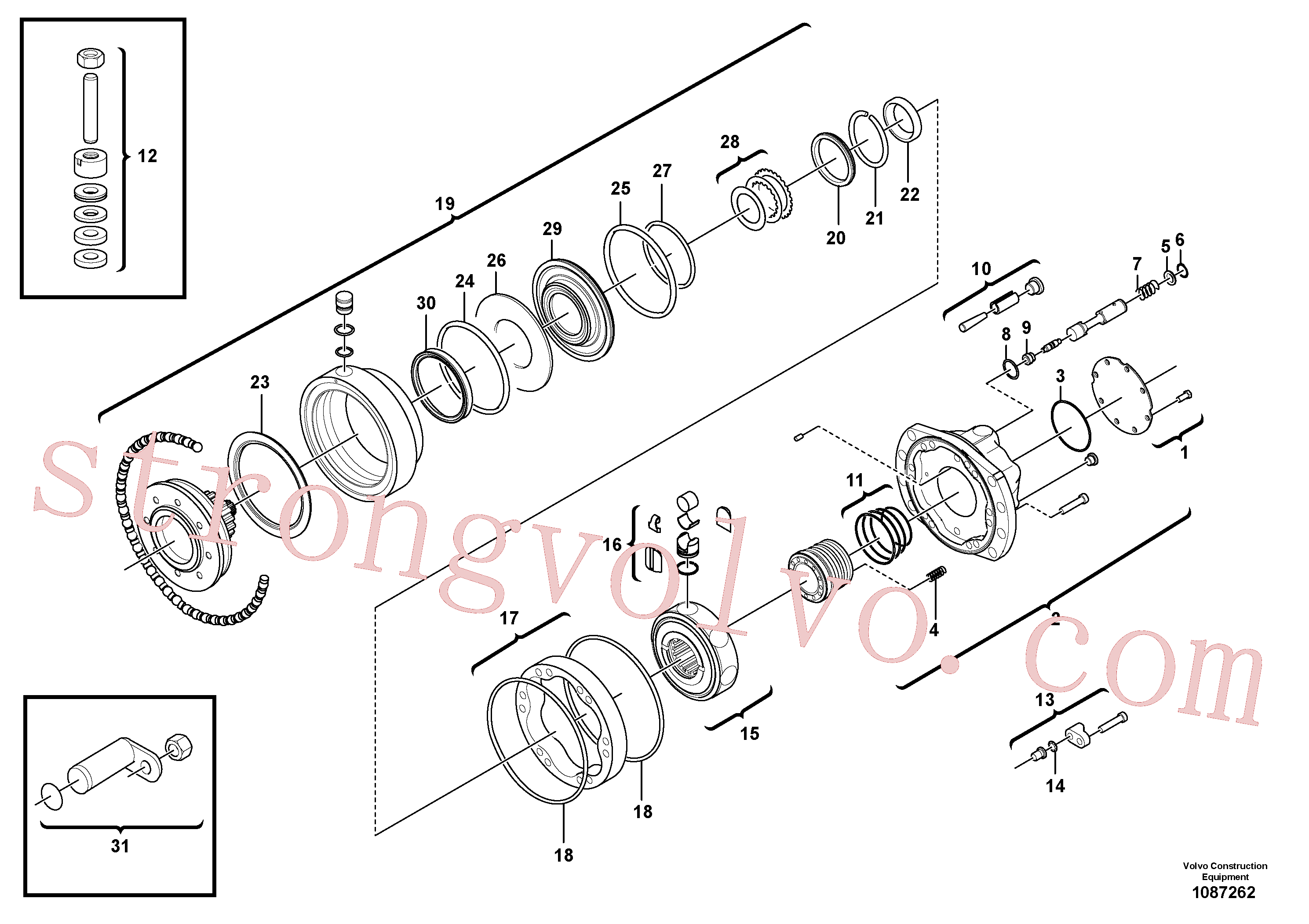 RM13262621 Volvo Motor da transmissão do tambor com travão(1087262 Montagem)