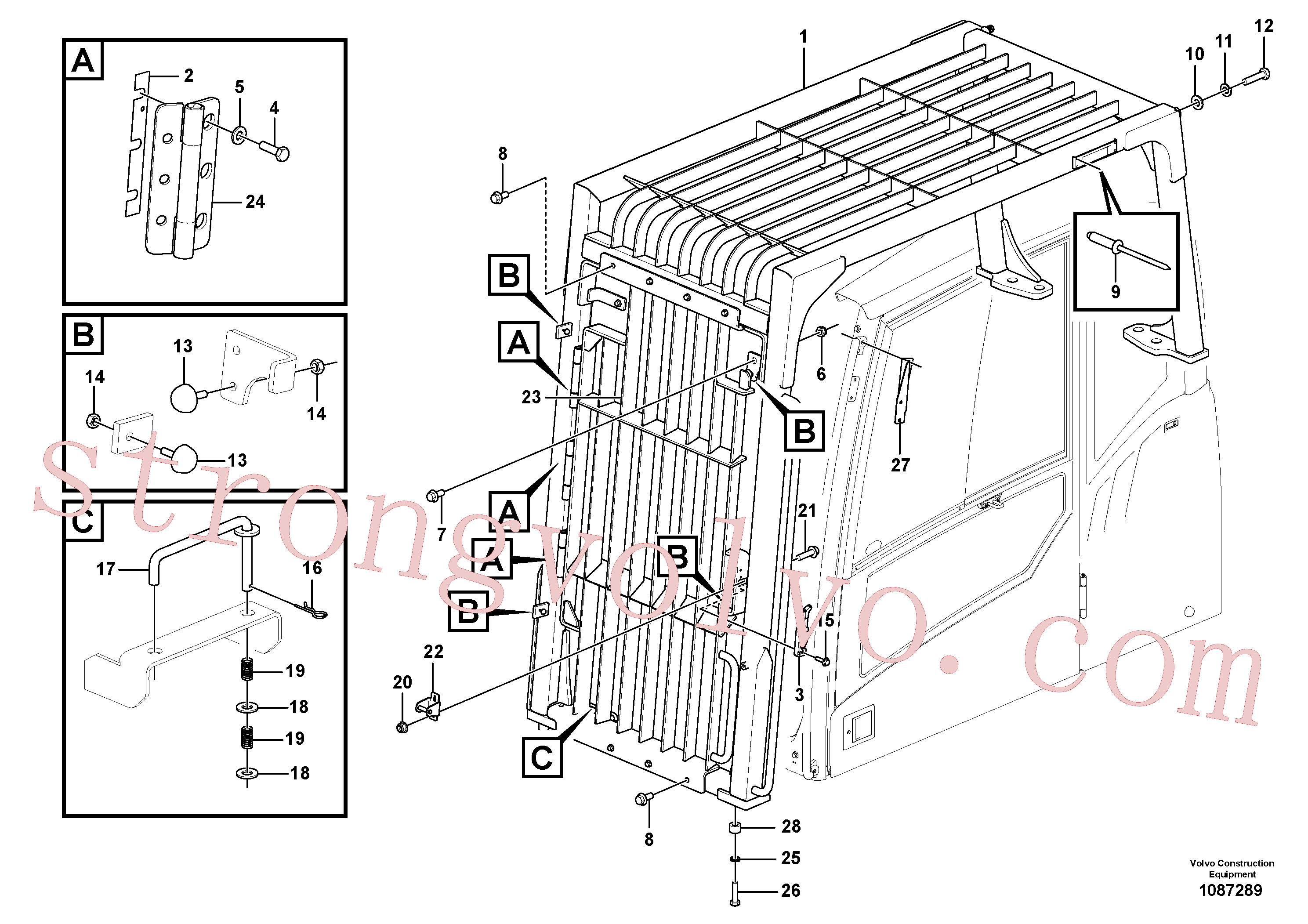 VOE60113617 Volvo Resguardo contra objectos em queda (FOPS)(1087289 Montagem)