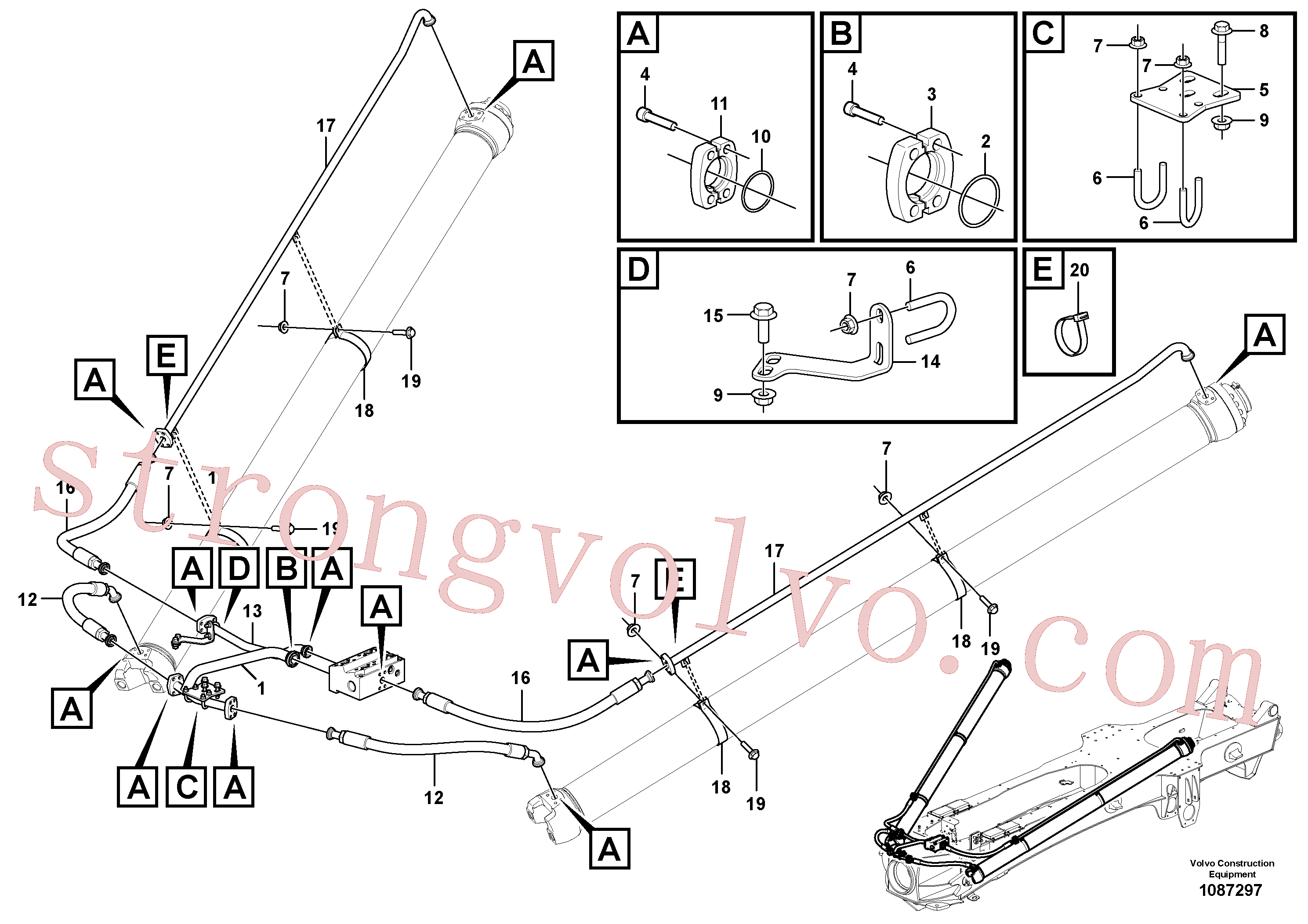 VOE16874122 Volvo Sistema de basculamento, unidade de carga(1087297 Montagem)