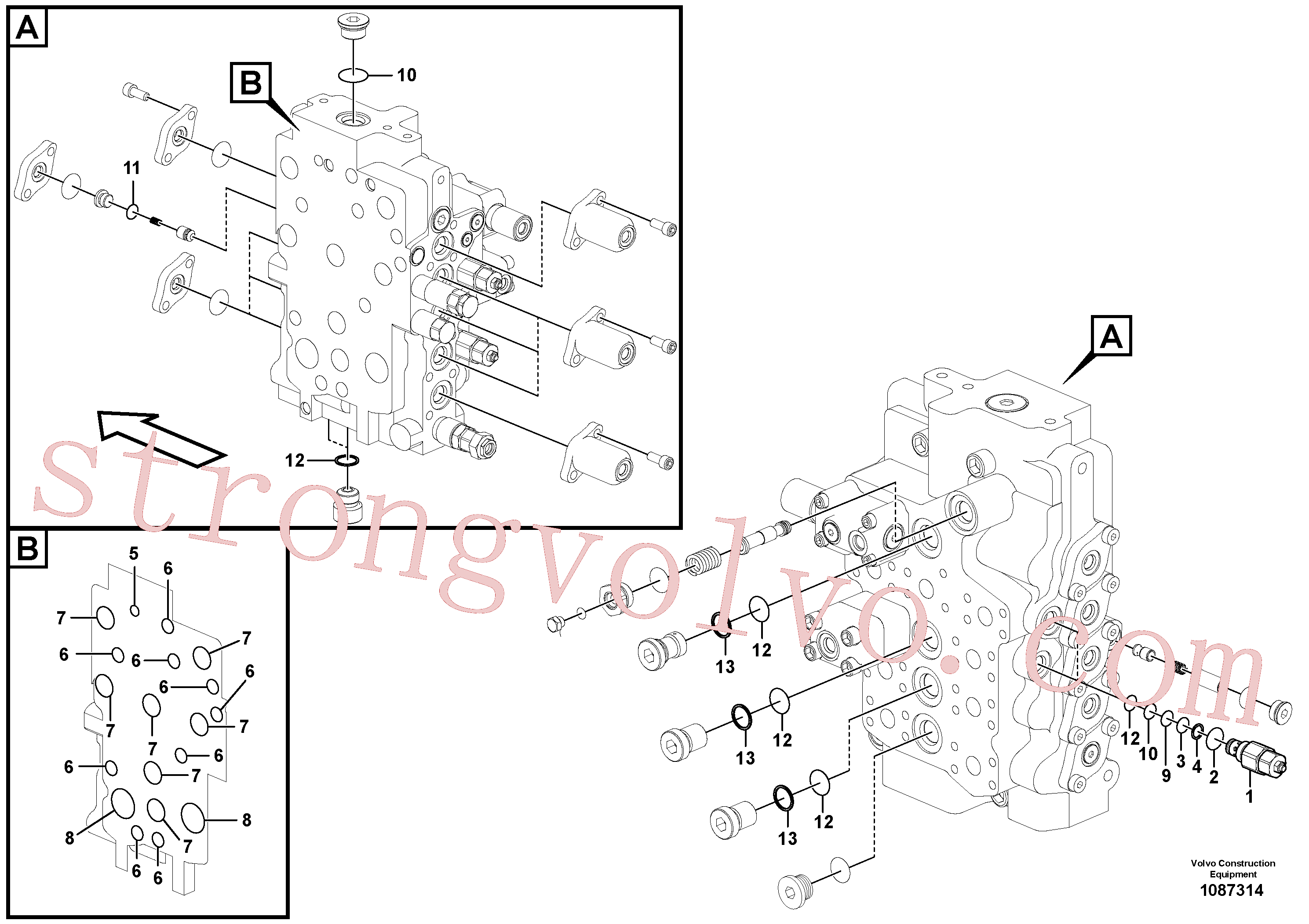 SA7273-11000 Volvo Válvula mestra de comando(1087314 Montagem)