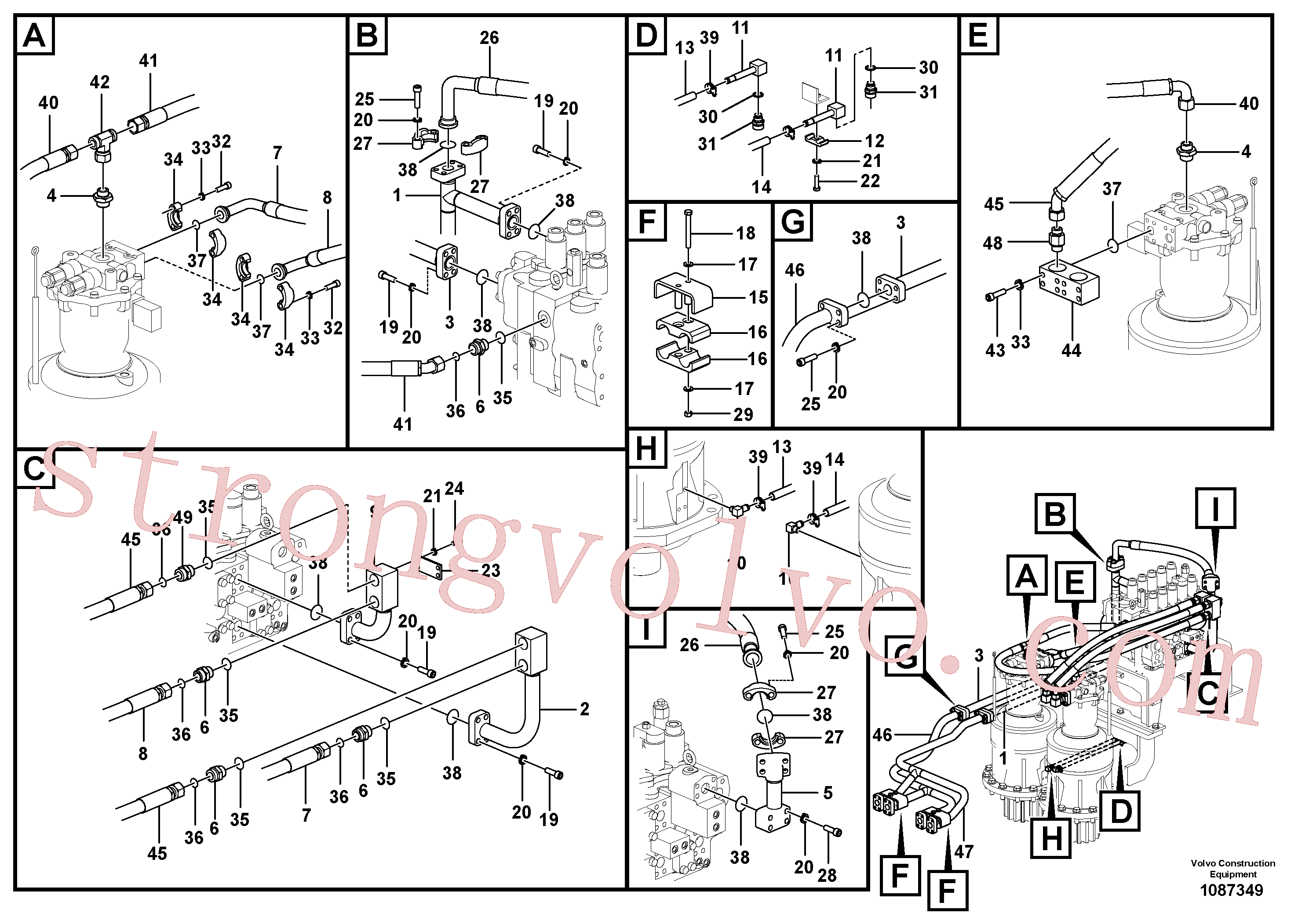 SA9419-11100 Volvo Sistema hidráulico, válvula de comando da lança e articulação(1087349 Montagem)