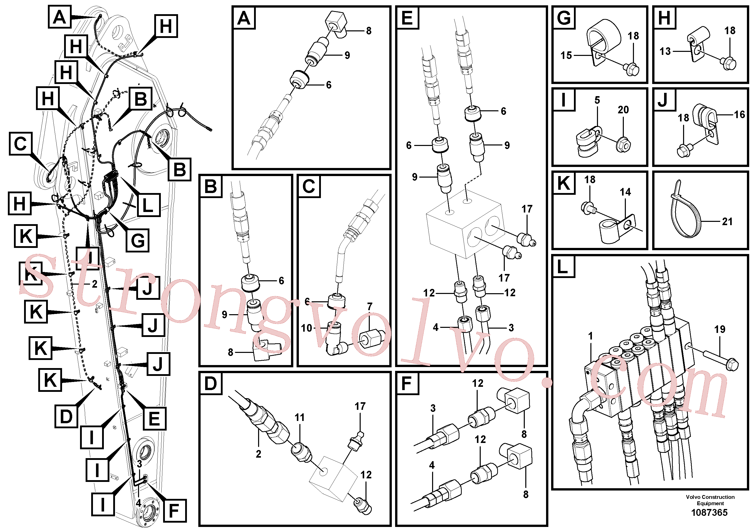 VOE14556630 Volvo Sistema de lubrificação automático, braço(1087365 Montagem)