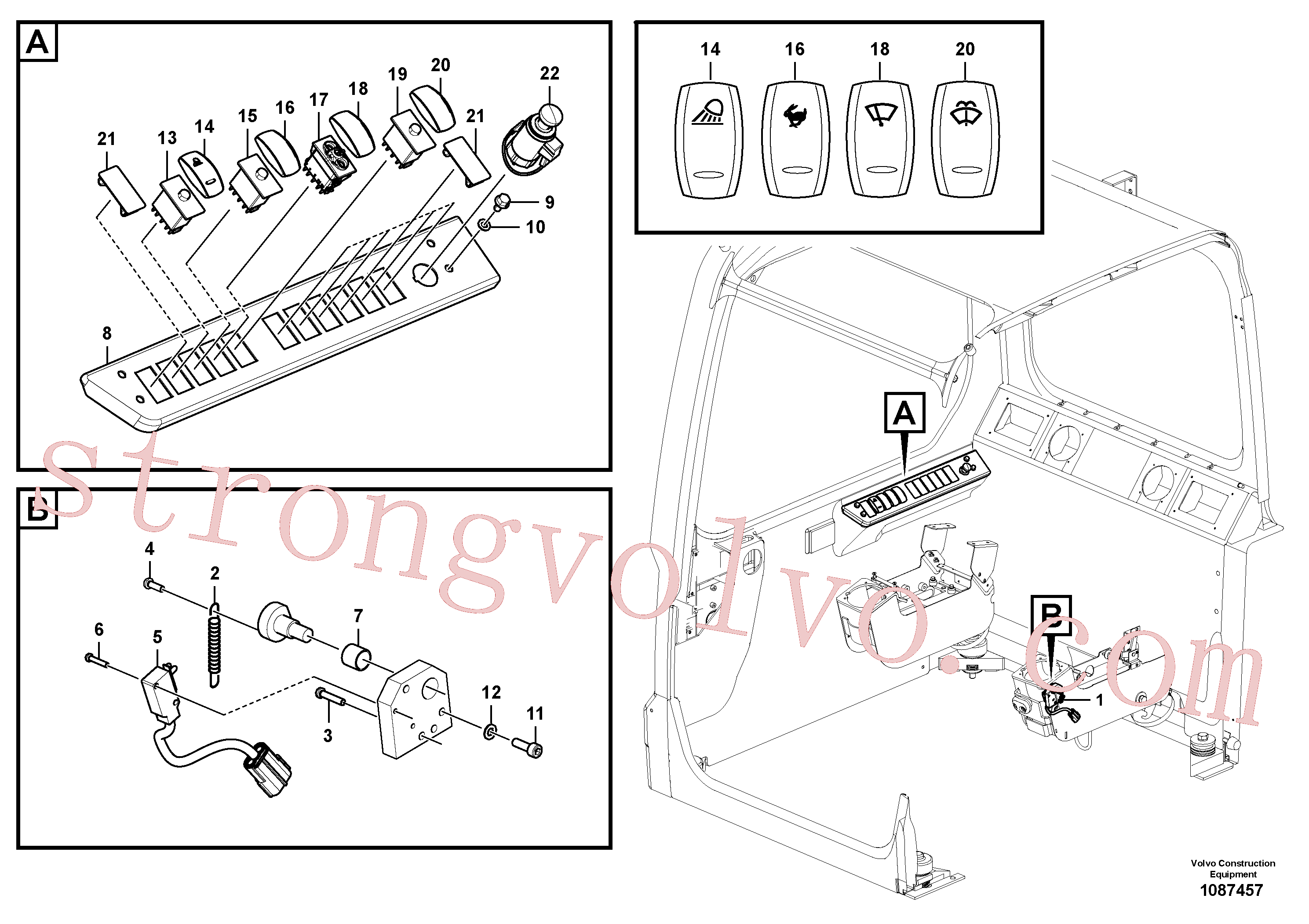 VOE60113735 Volvo Interruptor(1087457 Montagem)